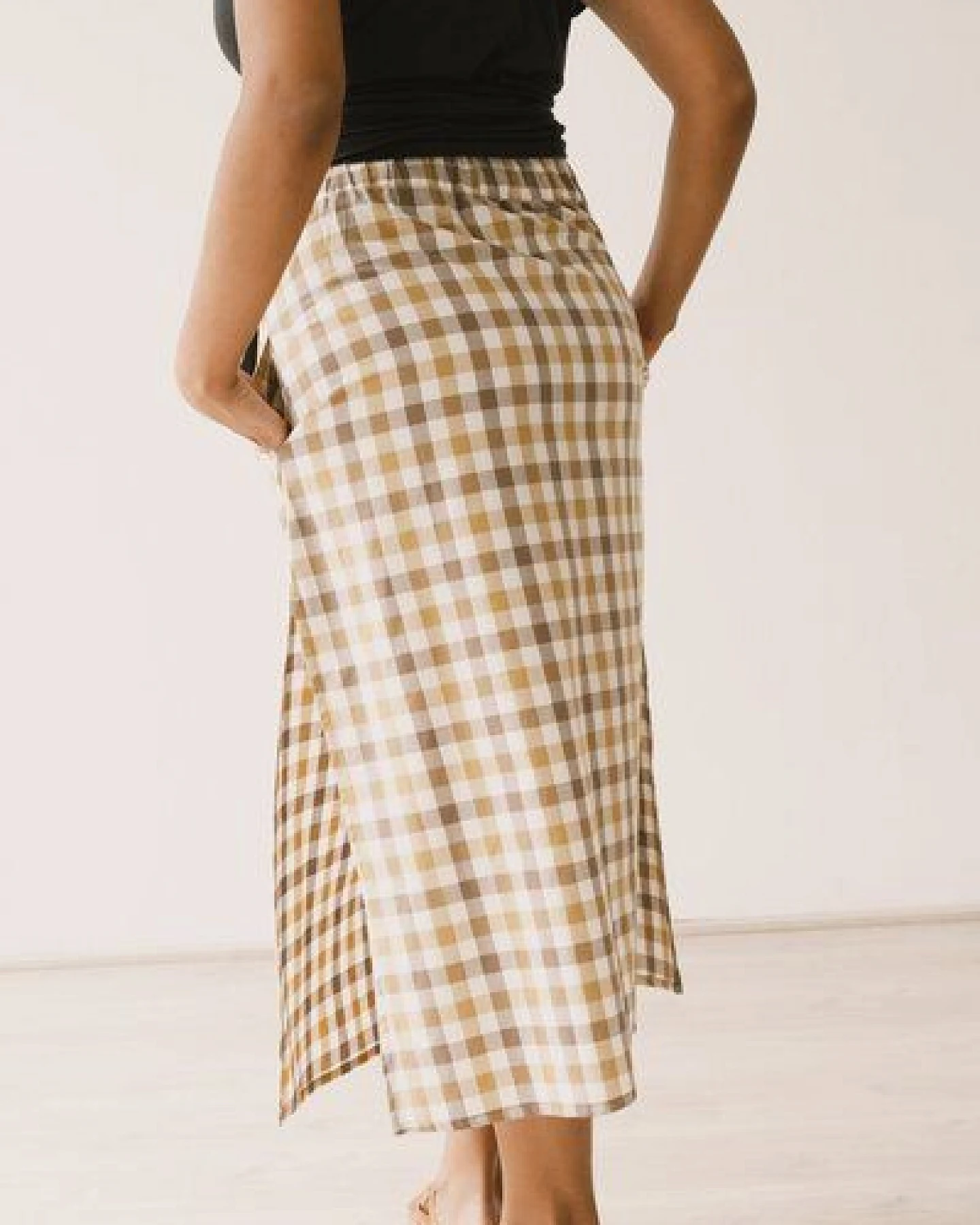 TIRALAHILACHA Halia midi skirt vichy print – Ansicht 2