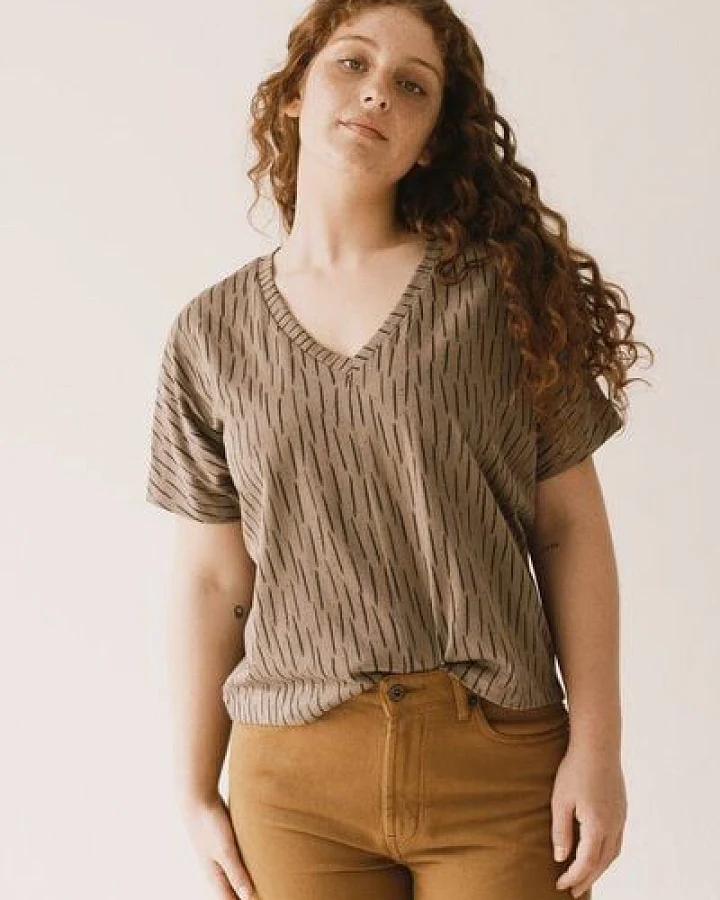 TIRALAHILACHA Hada oversized T-shirt in brown bark