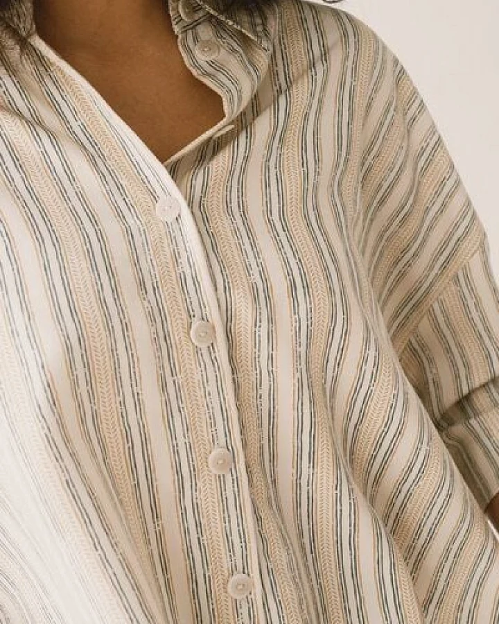 TIRALAHILACHA Hallow Tencel oversized trace print shirt