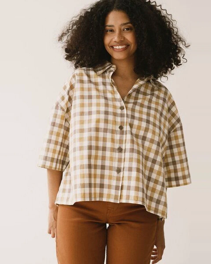 TIRALAHILACHA Hallow oversized shirt vichy