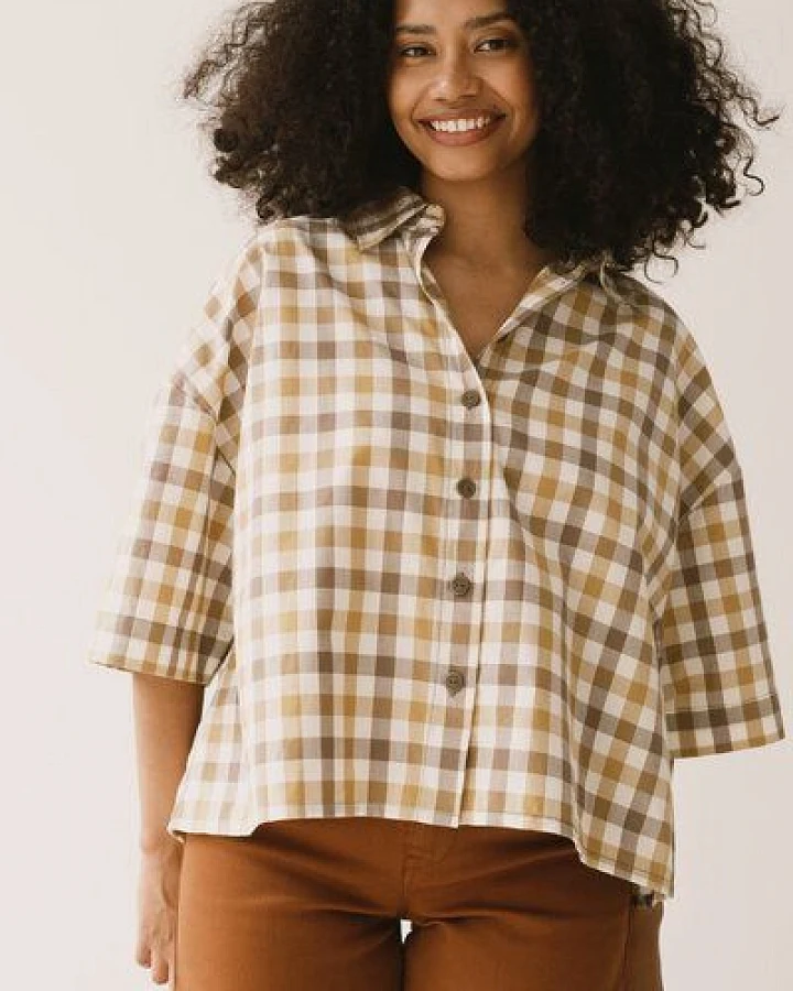 TIRALAHILACHA Hallow oversized shirt vichy