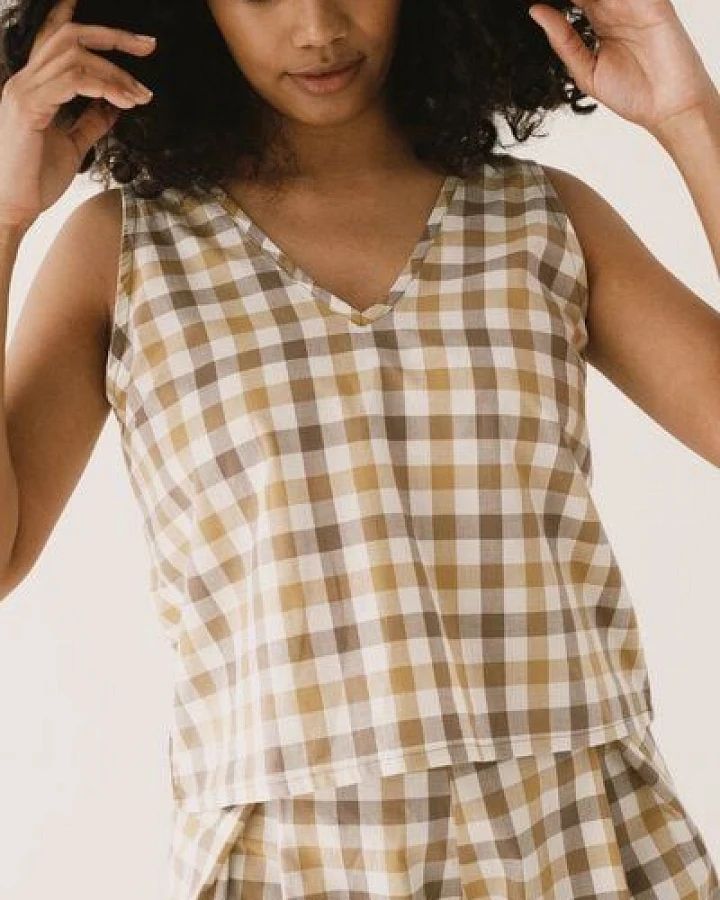 TIRALAHILACHA Holly strap top vichy print