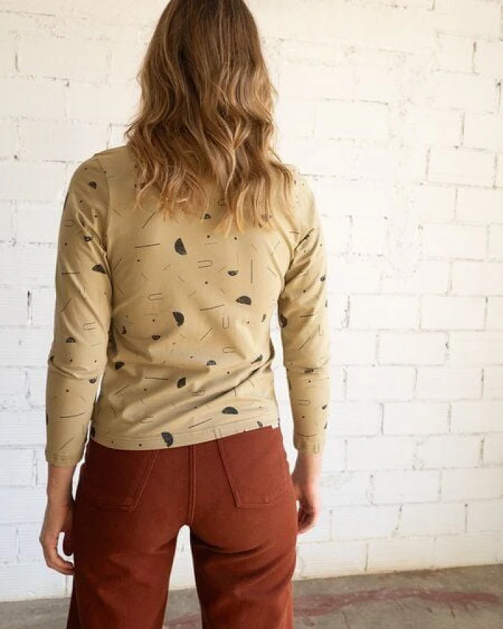 TIRALAHILACHA Gina crossover top long sleeves print