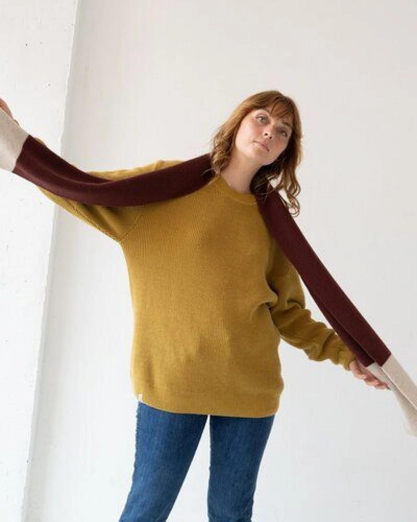TIRALAHILACHA Tayo chunky wool scarf in two-tone – Ansicht 2