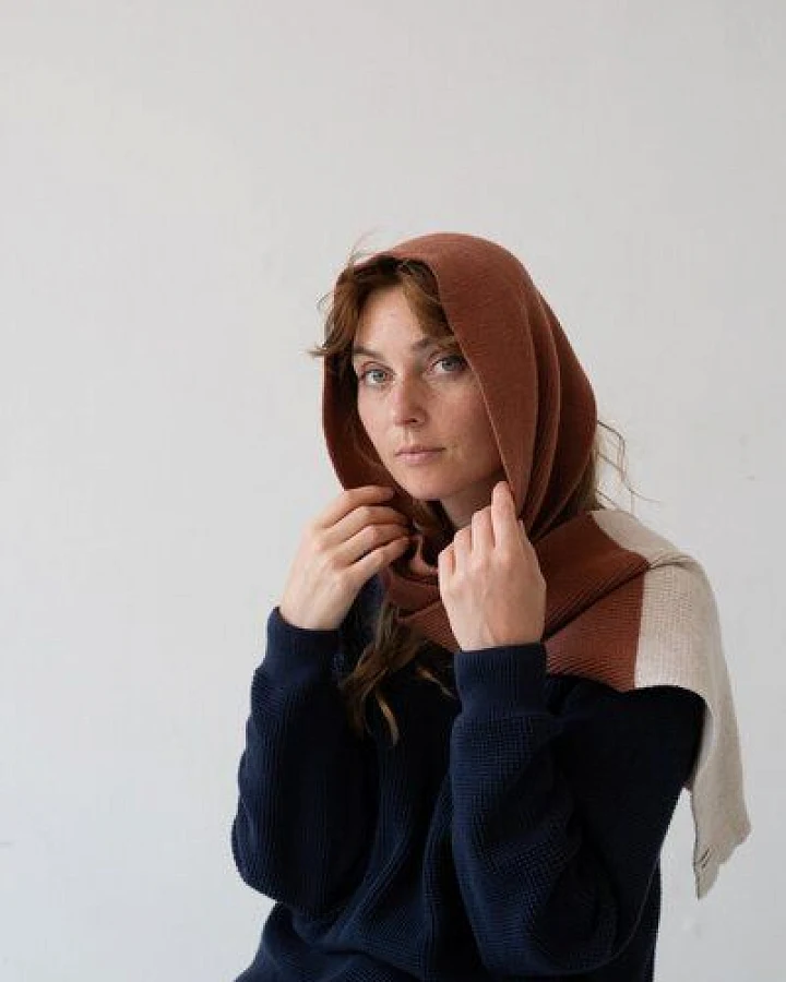 TIRALAHILACHA Tayo chunky wool scarf in three-tone