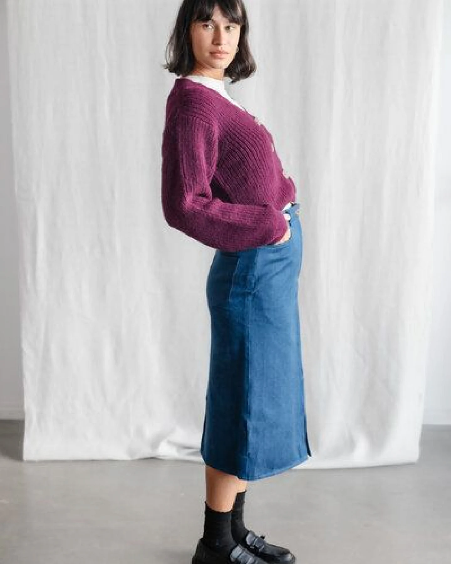 Jyoti - Fair Works Bio-Baumwolldenim Rock Aleena – Ansicht 2