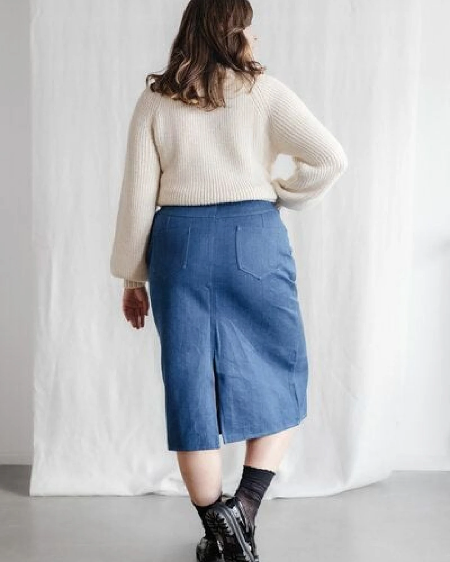Jyoti - Fair Works Bio-Baumwolldenim Rock Aleena – Ansicht 3