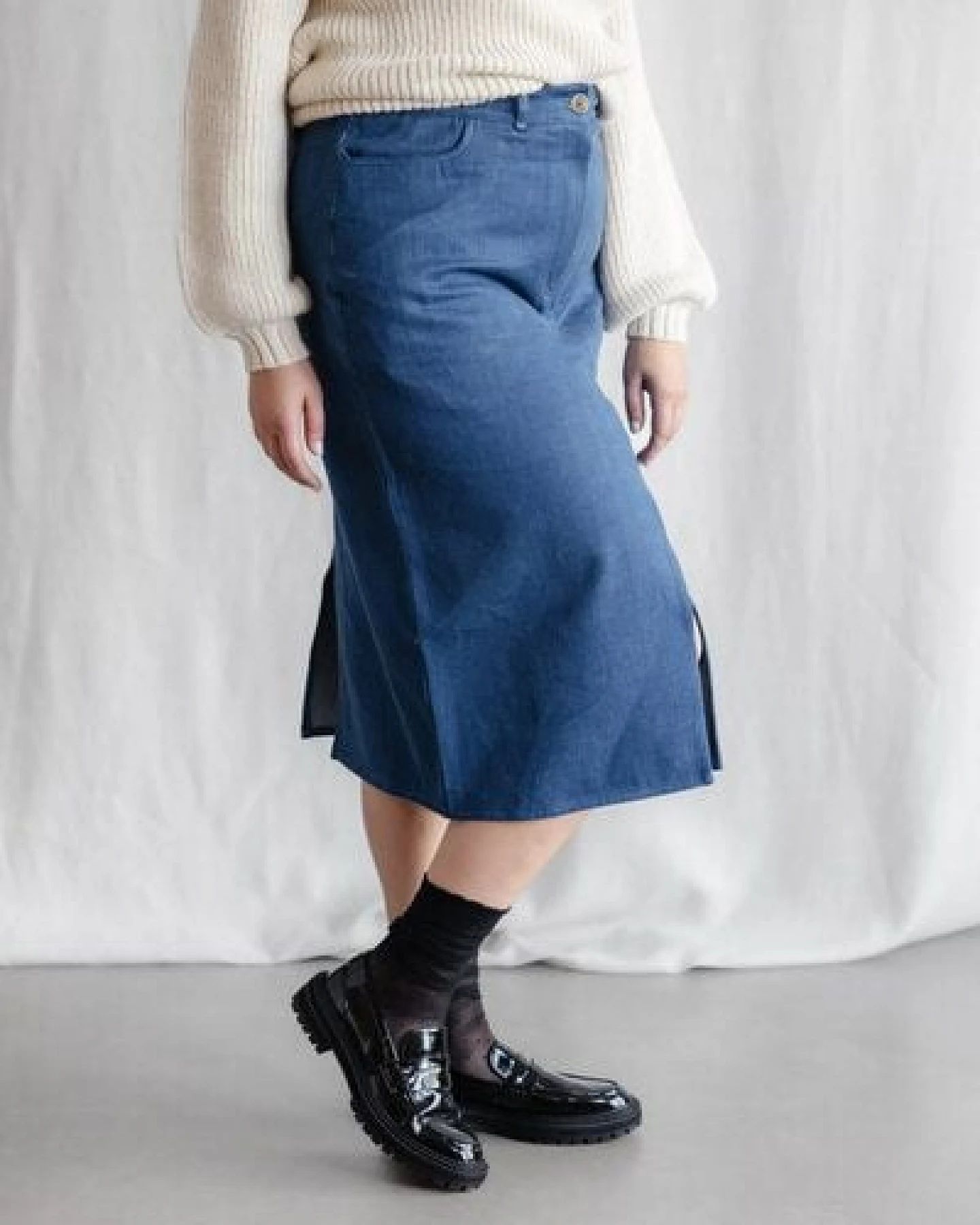 Jyoti - Fair Works Bio-Baumwolldenim Rock Aleena – Ansicht 4