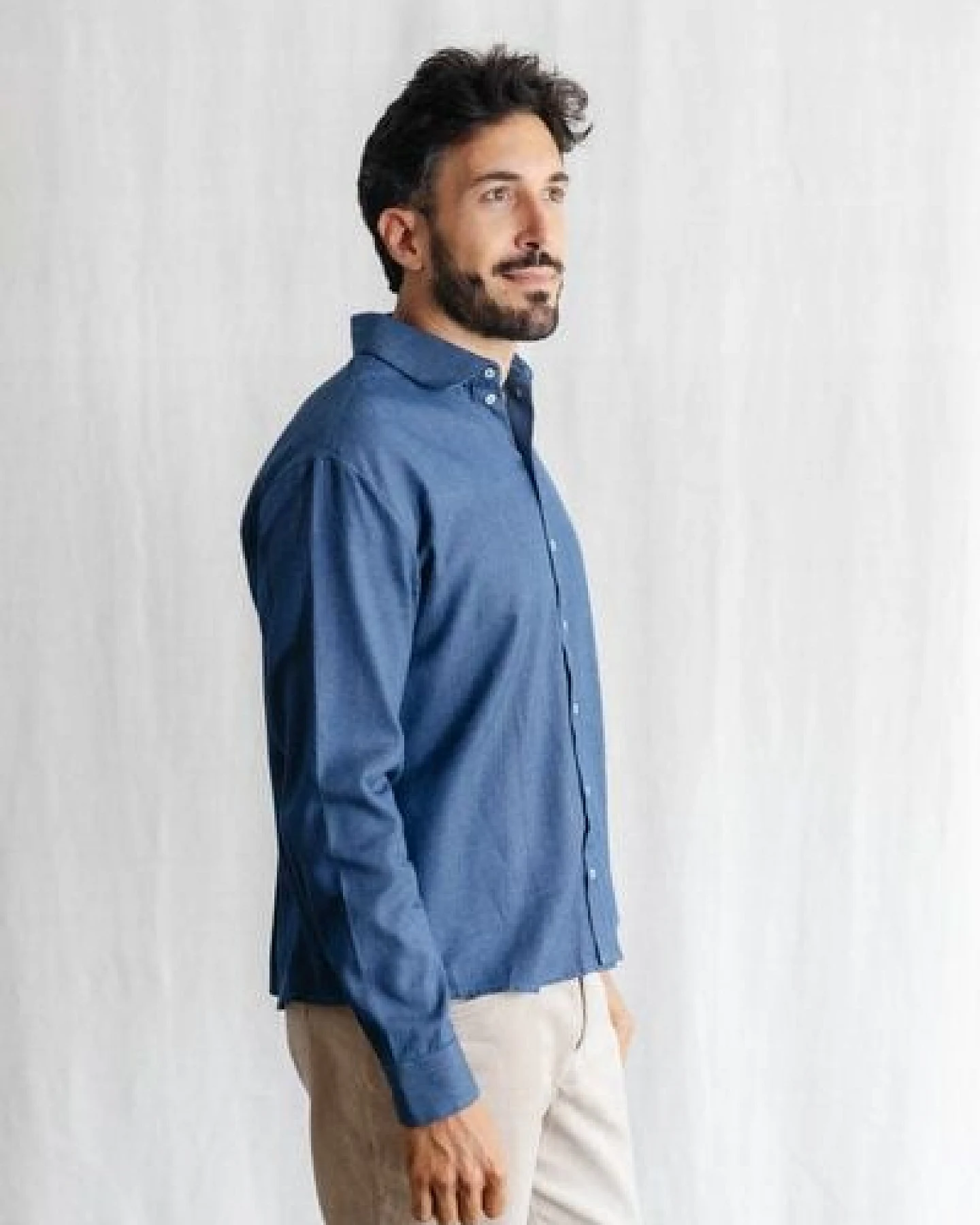 Jyoti - Fair Works Bio-Baumwolldenim Hemd Nakshita – Ansicht 2