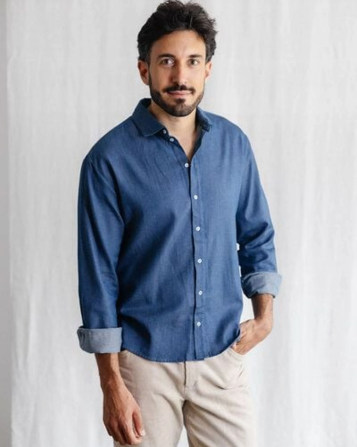 Jyoti - Fair Works Bio-Baumwolldenim Hemd Nakshita – Ansicht 4