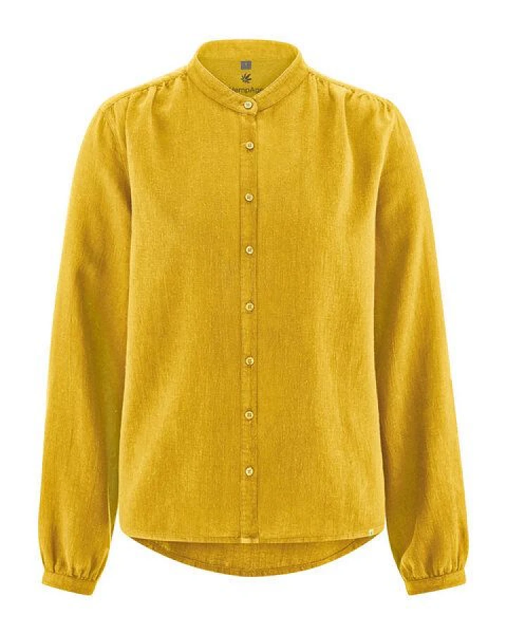 HempAge Feminine Stehkragenbluse Hanf/Biobaumwolle