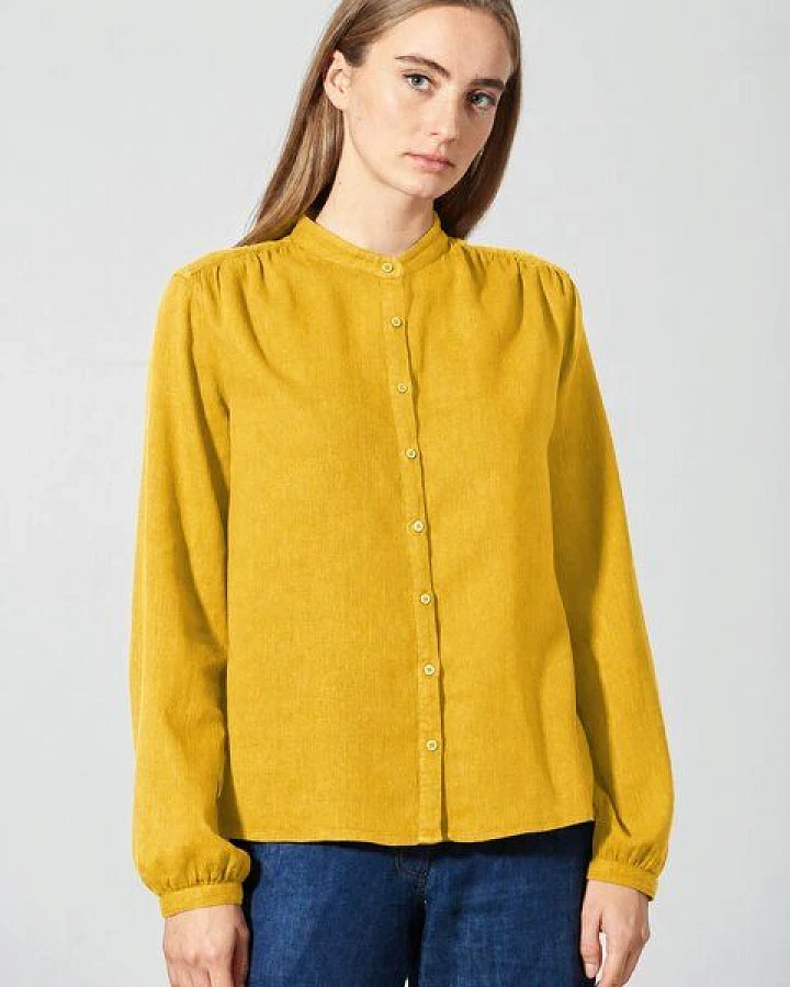 HempAge Feminine Stehkragenbluse Hanf/Biobaumwolle