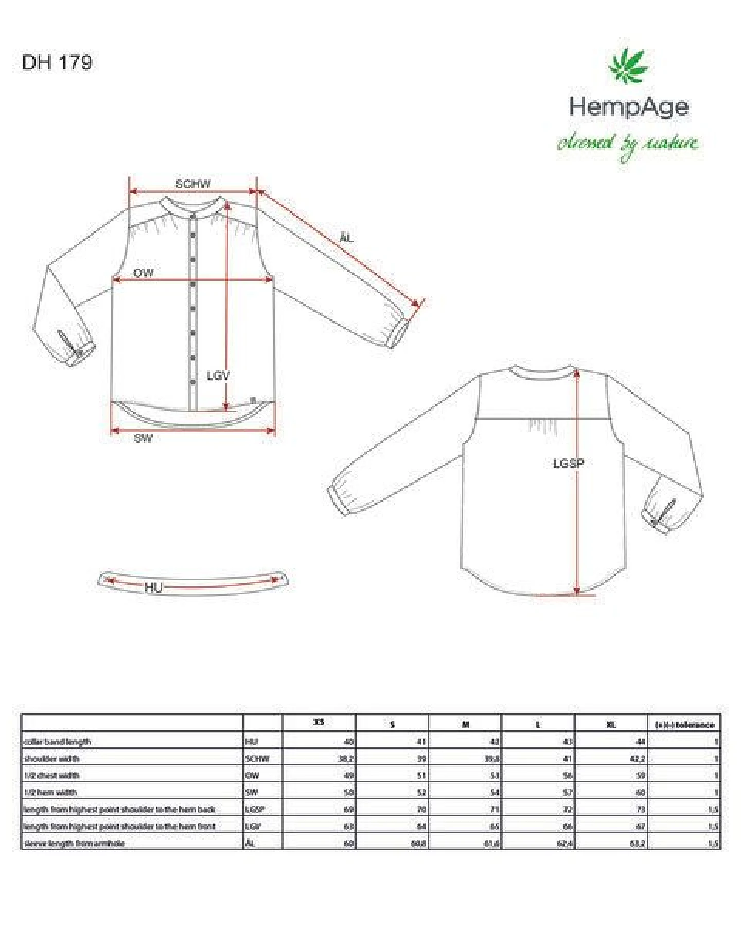 HempAge Feminine Stehkragenbluse Hanf/Biobaumwolle – Ansicht 3