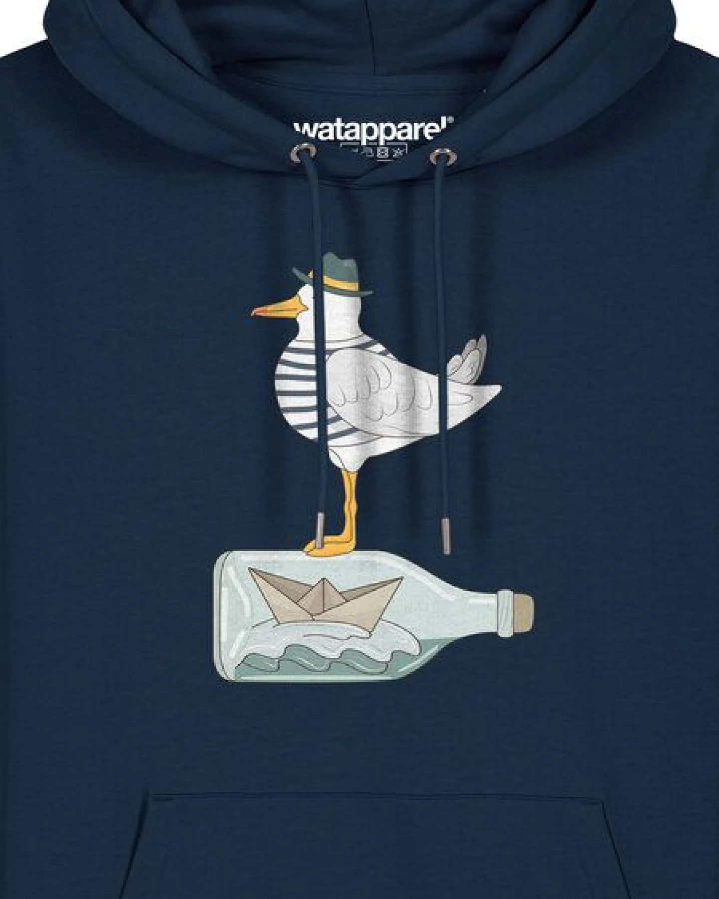 watapparel Hoodie Unisex Möwe mit Hut – Ansicht 3