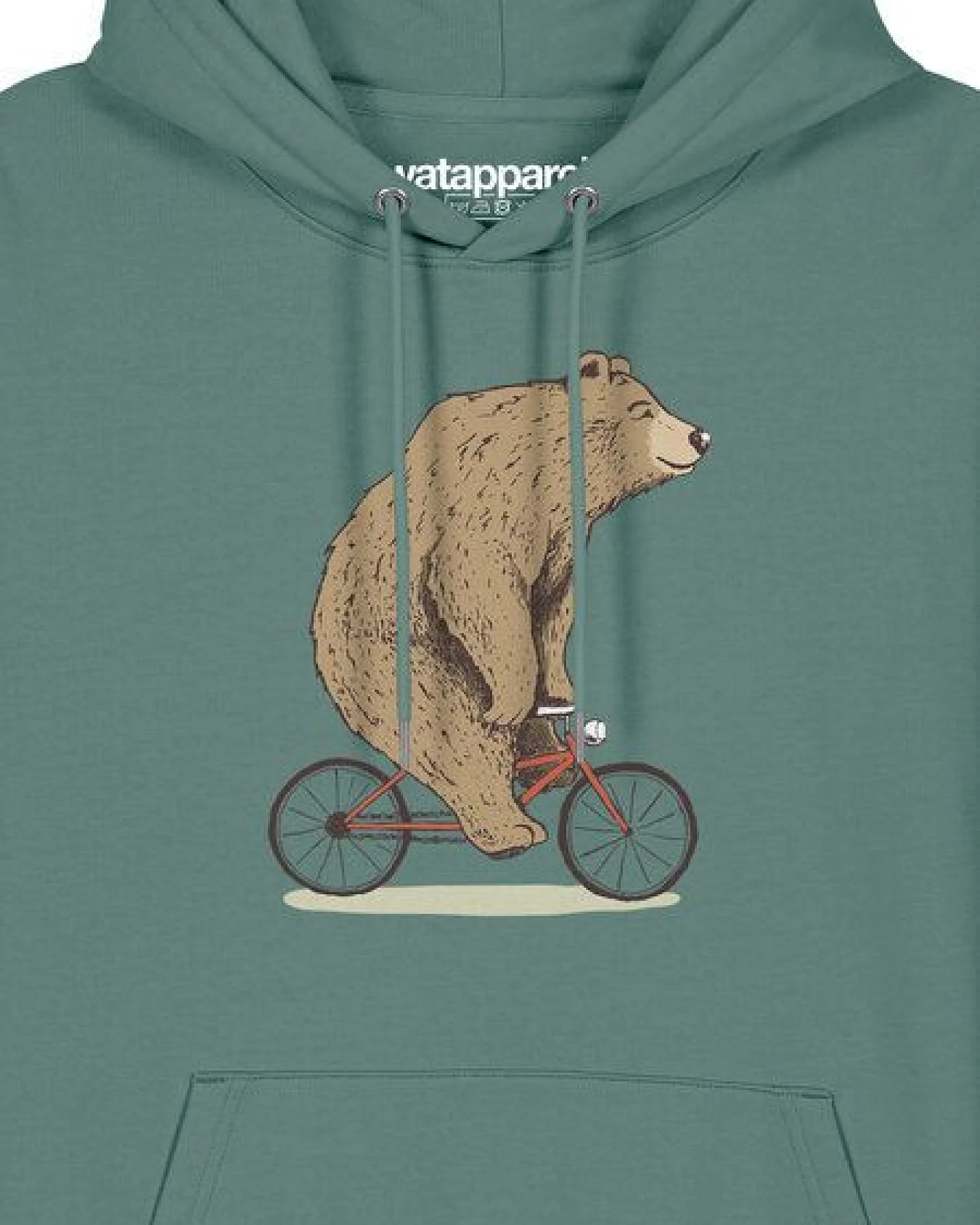 watapparel Hoodie Unisex Fahrradbär – Ansicht 3
