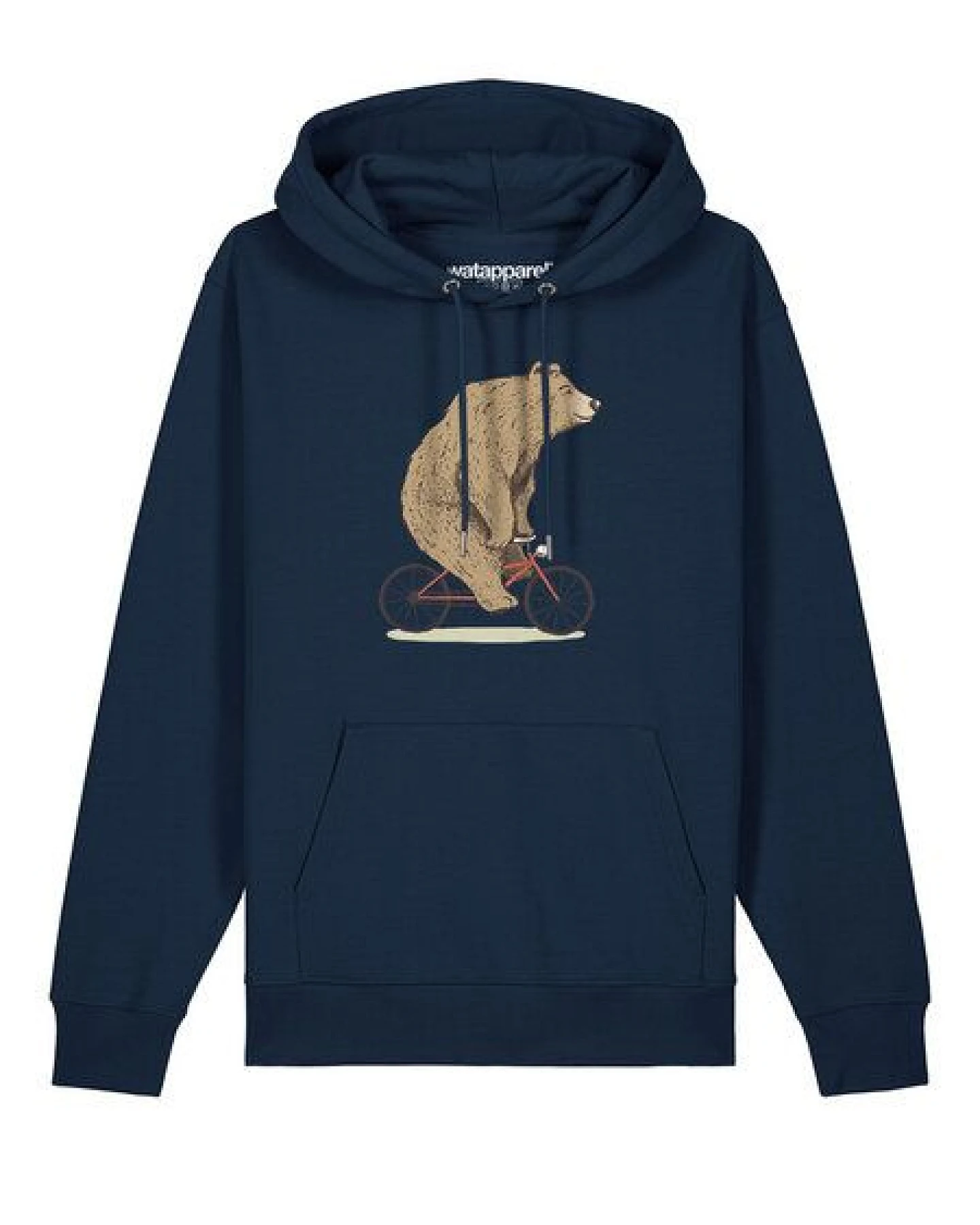 watapparel Hoodie Unisex Fahrradbär – Ansicht 2