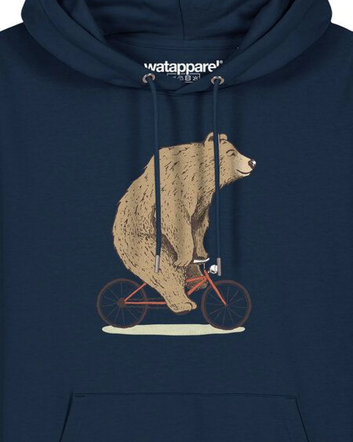 watapparel Hoodie Unisex Fahrradbär – Ansicht 3