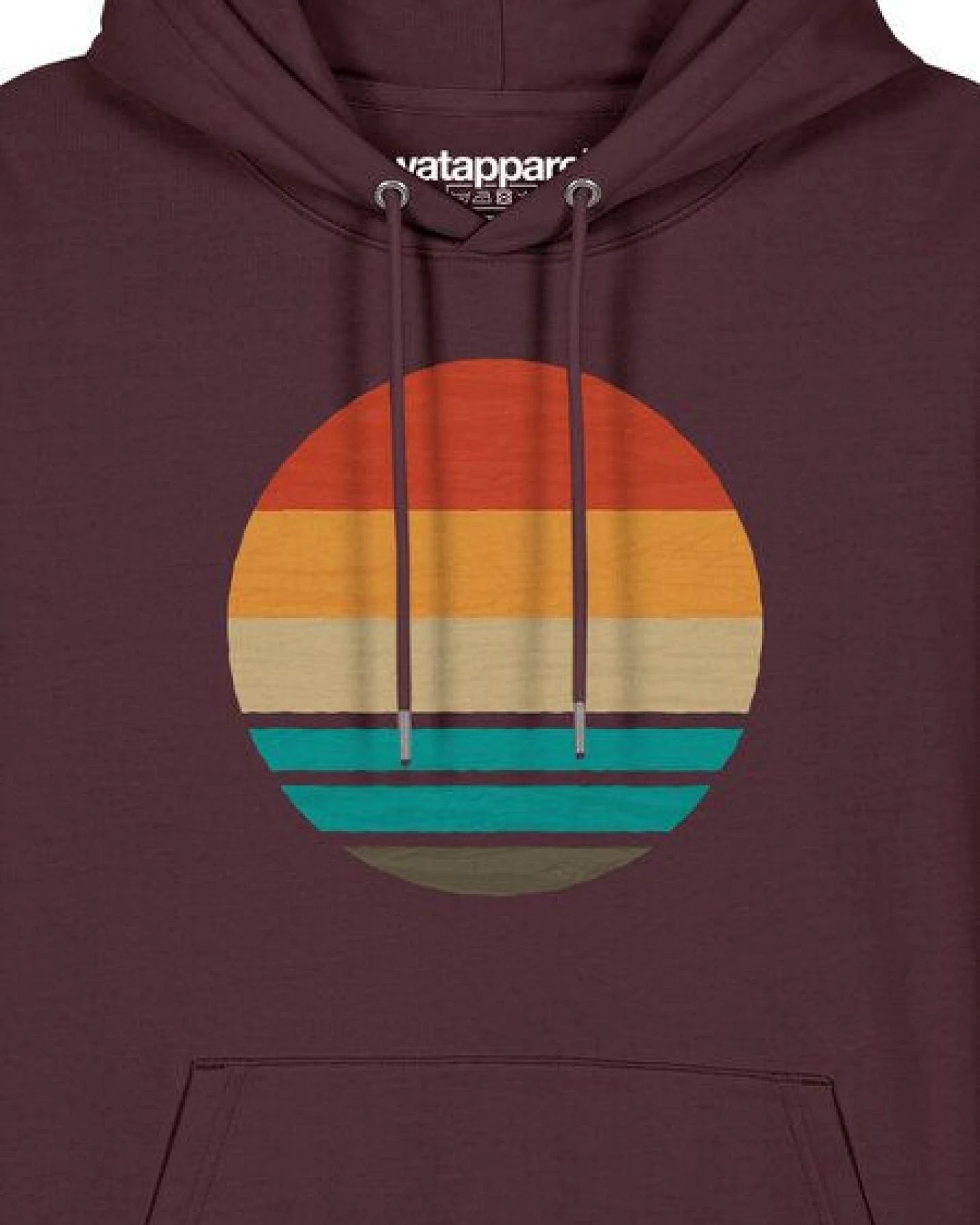 watapparel Hoodie Unisex Retro Sunset Ocean – Ansicht 3