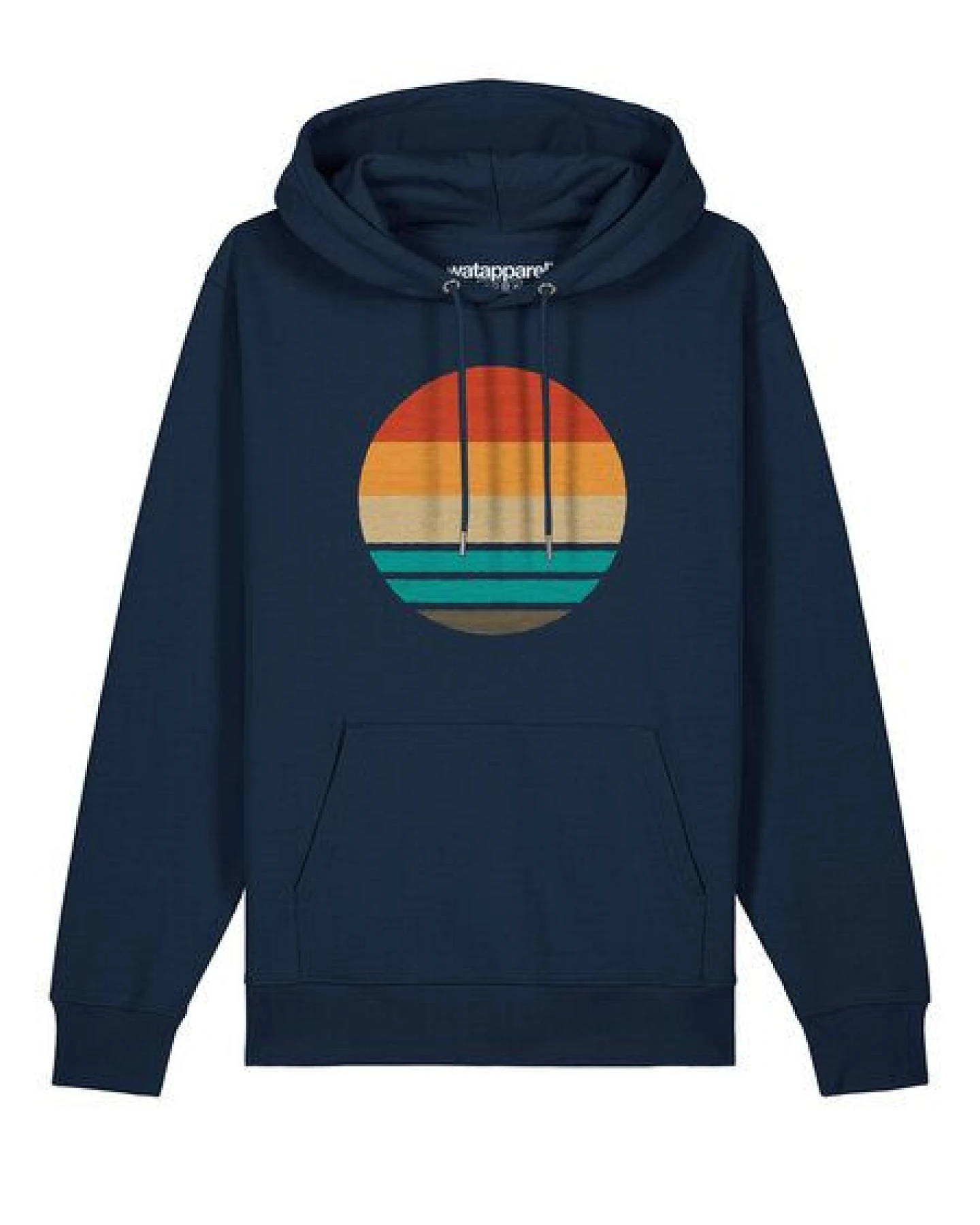 watapparel Hoodie Unisex Retro Sunset Ocean – Ansicht 2