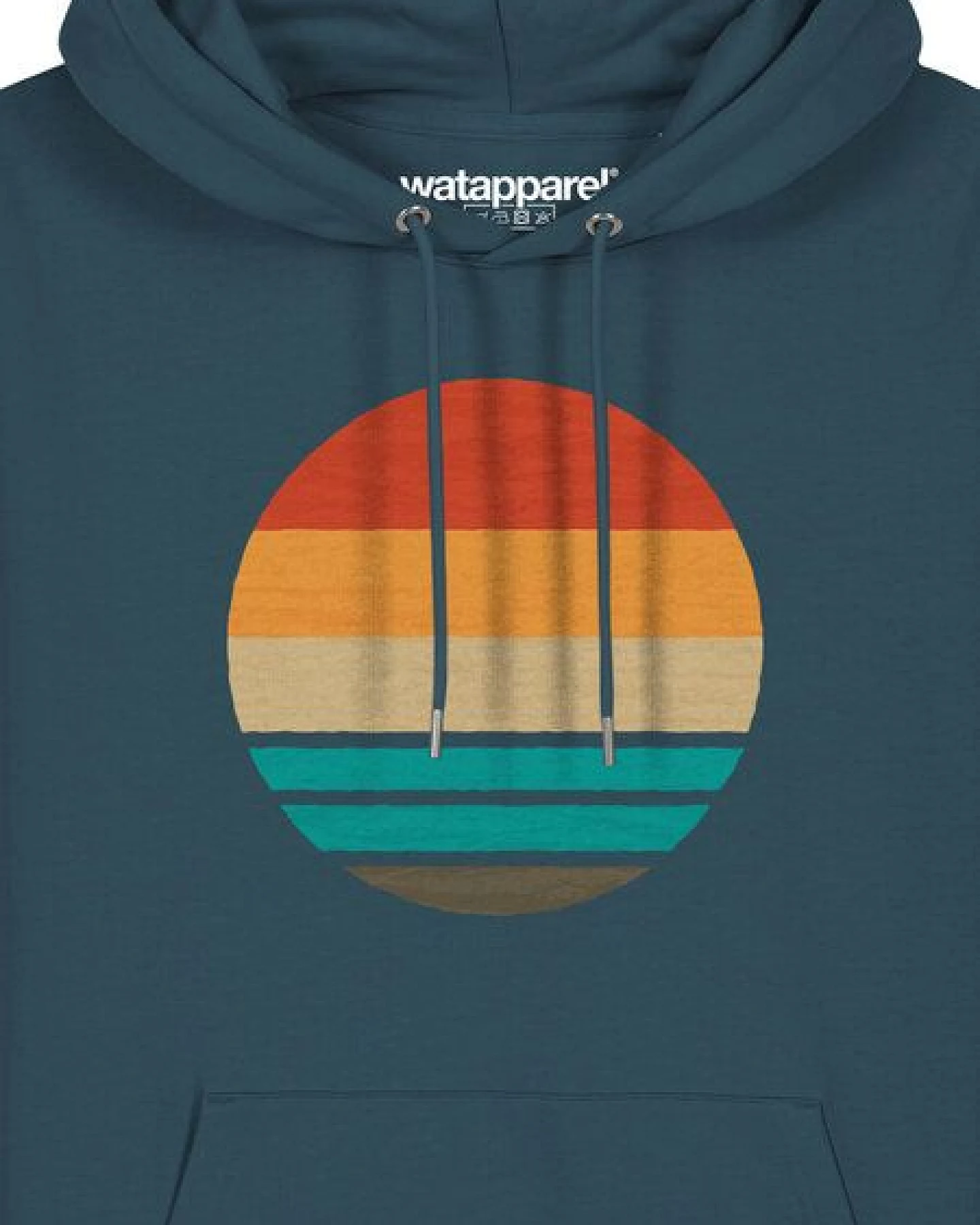watapparel Hoodie Unisex Retro Sunset Ocean – Ansicht 3