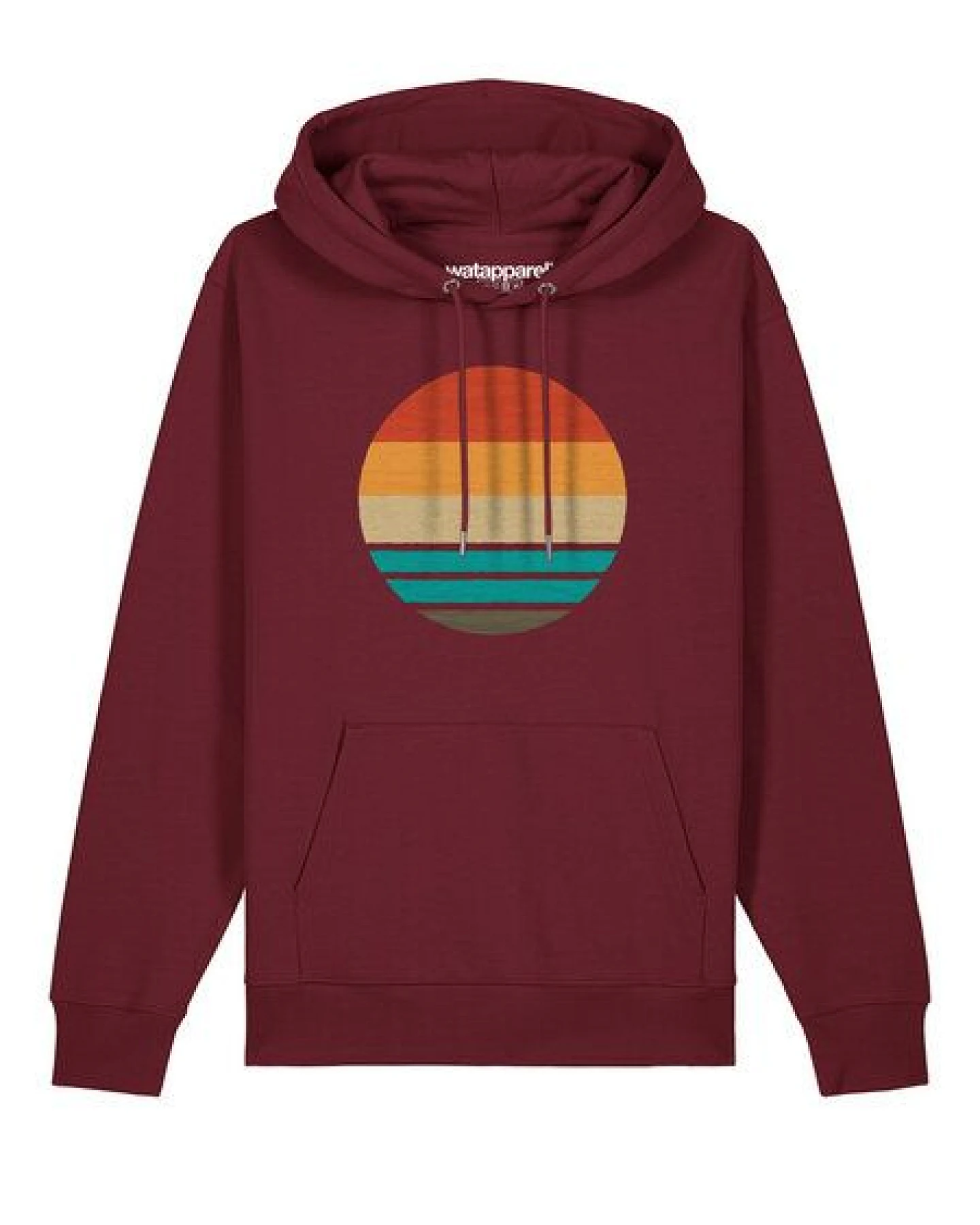 watapparel Hoodie Unisex Retro Sunset Ocean – Ansicht 2