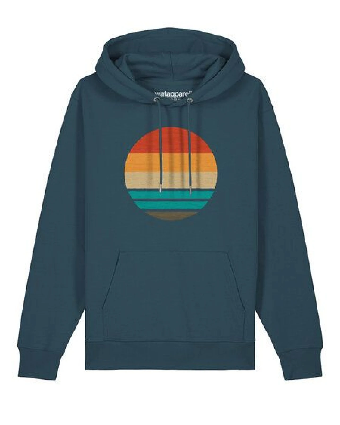 watapparel Hoodie Unisex Retro Sunset Ocean – Ansicht 2