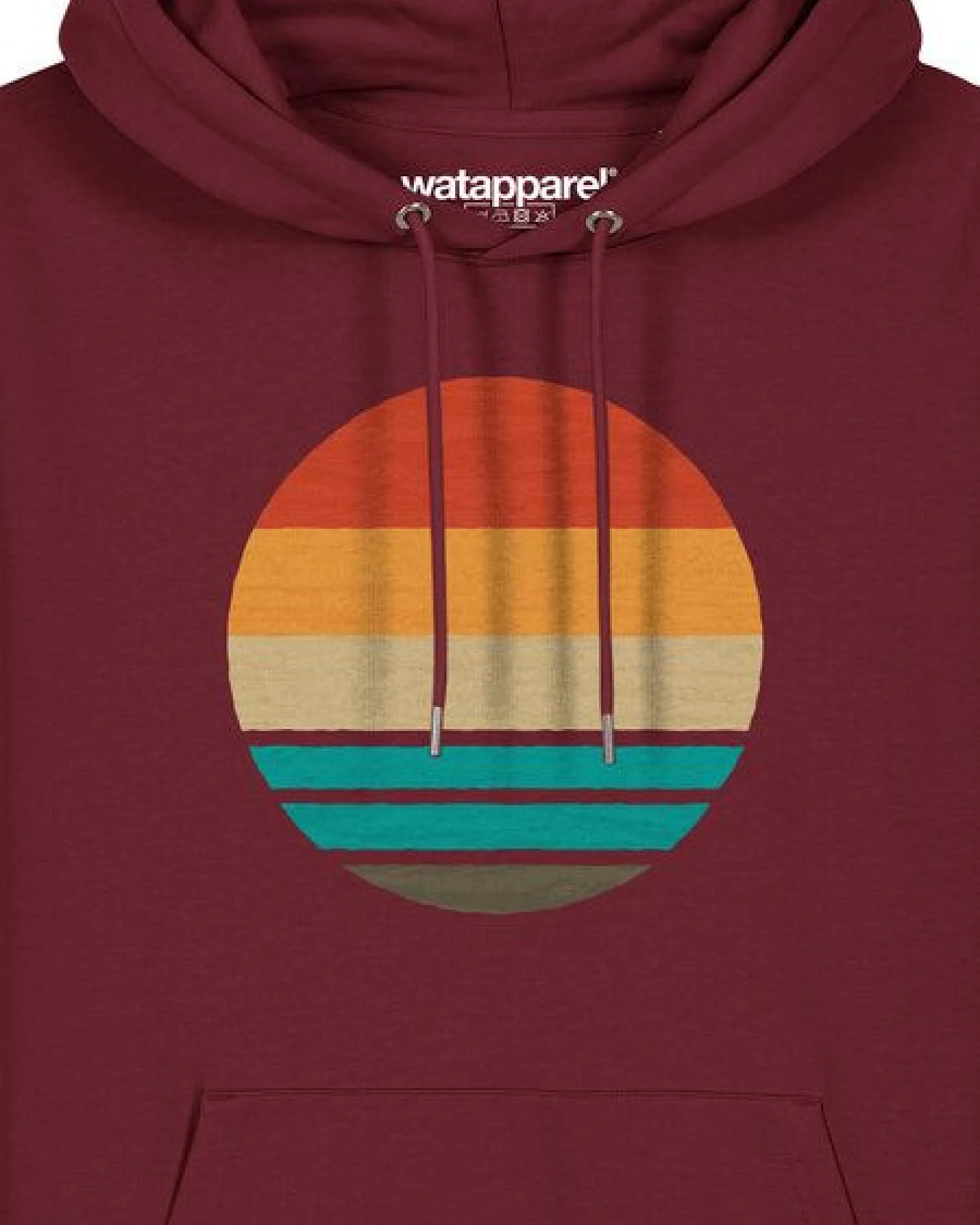 watapparel Hoodie Unisex Retro Sunset Ocean – Ansicht 3