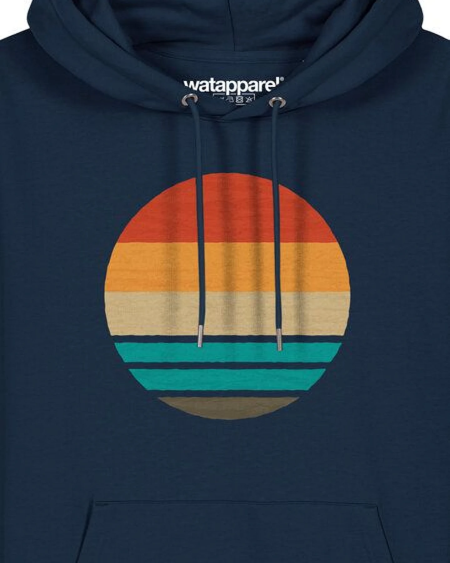 watapparel Hoodie Unisex Retro Sunset Ocean – Ansicht 3