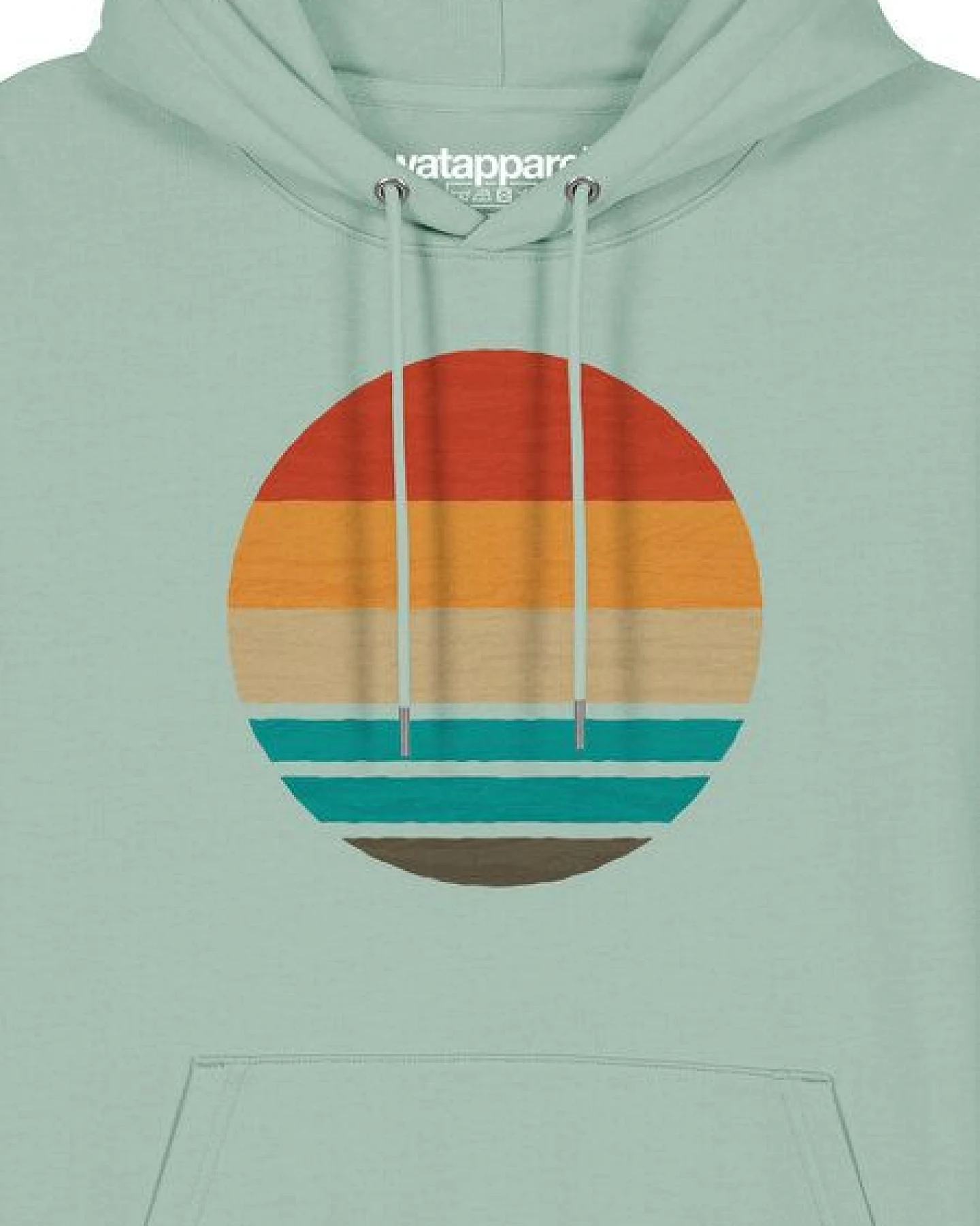 watapparel Hoodie Unisex Retro Sunset Ocean – Ansicht 3