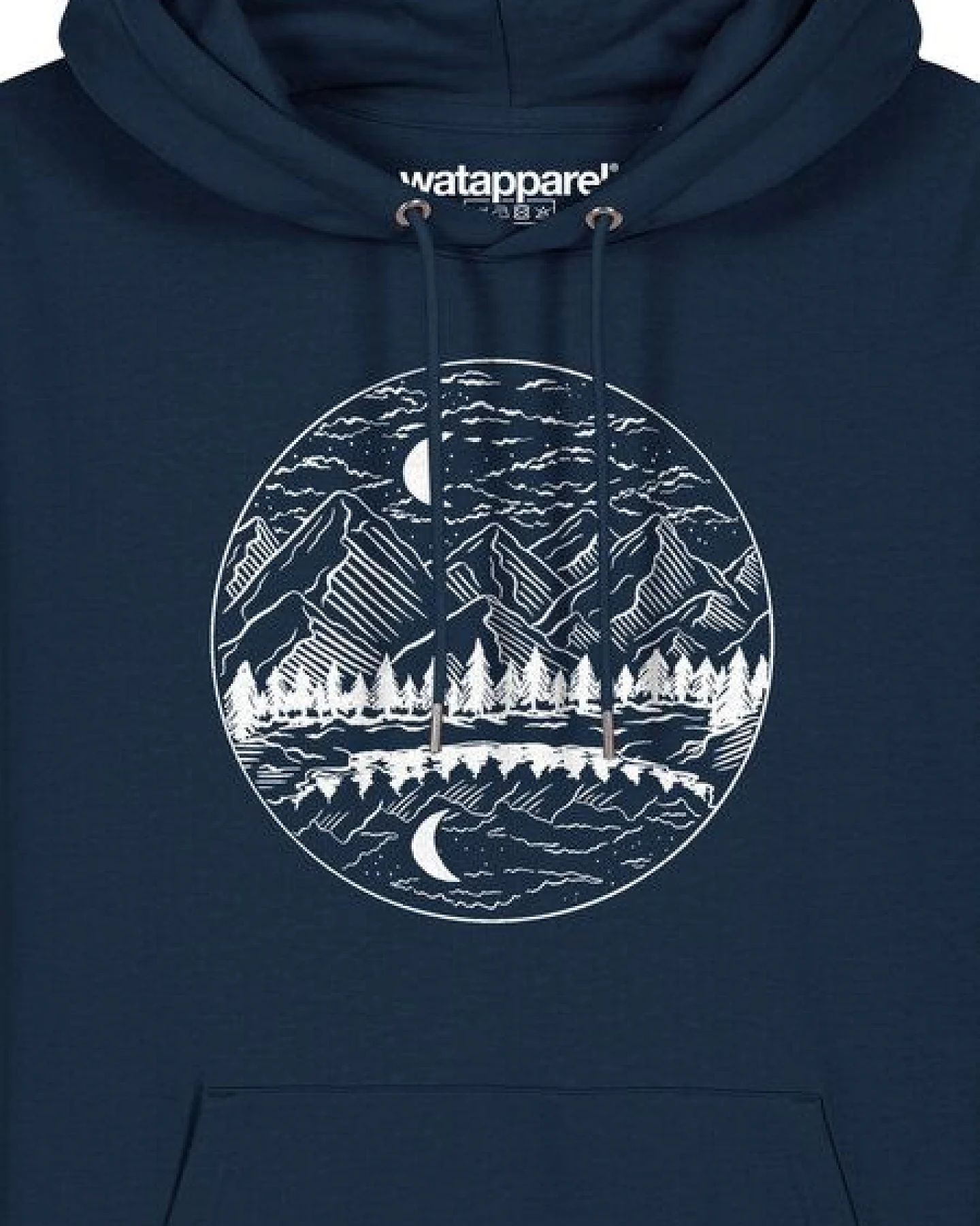 watapparel Hoodie Unisex Mountains by night – Ansicht 3