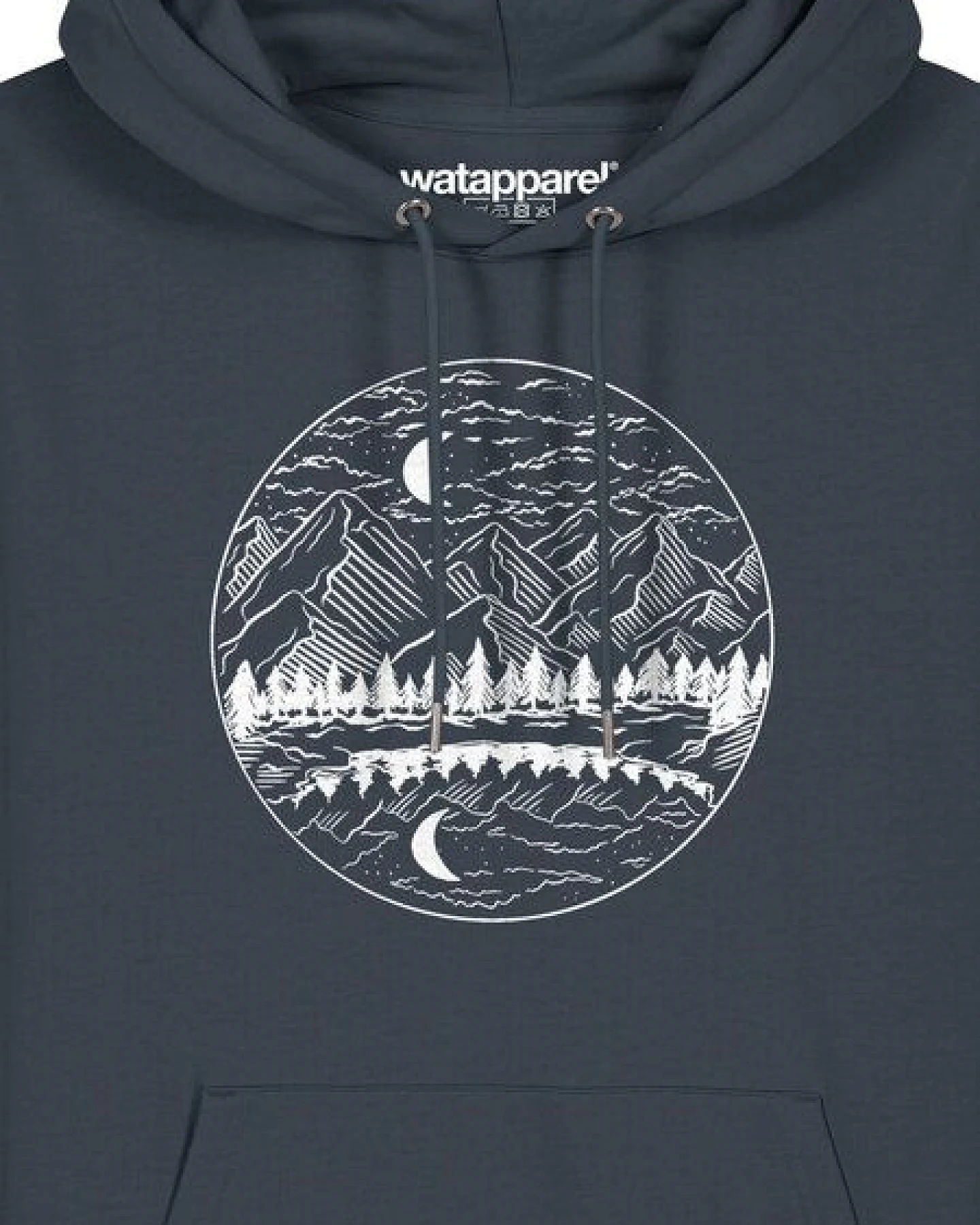 watapparel Hoodie Unisex Mountains by night – Ansicht 3