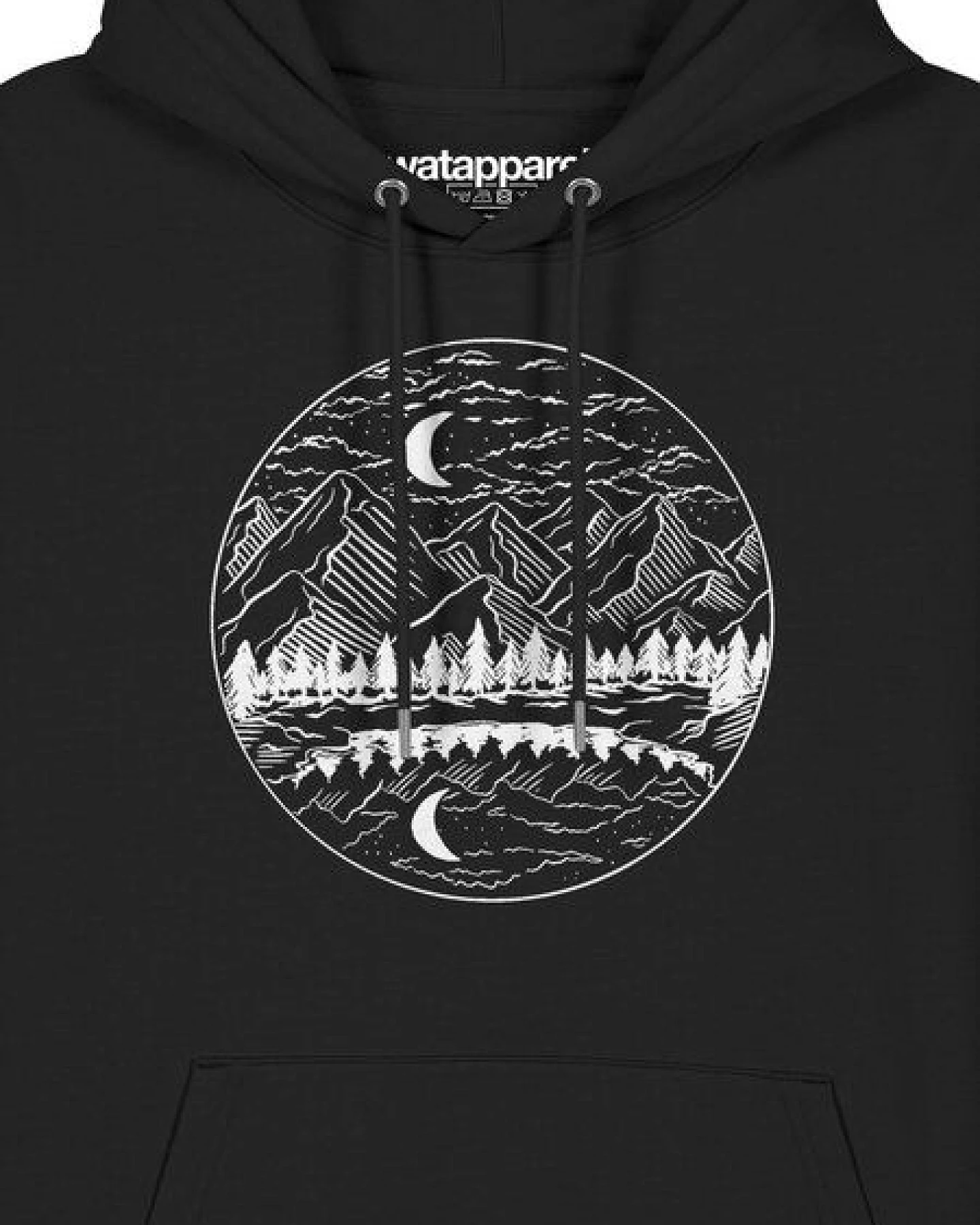 watapparel Hoodie Unisex Mountains by night – Ansicht 3