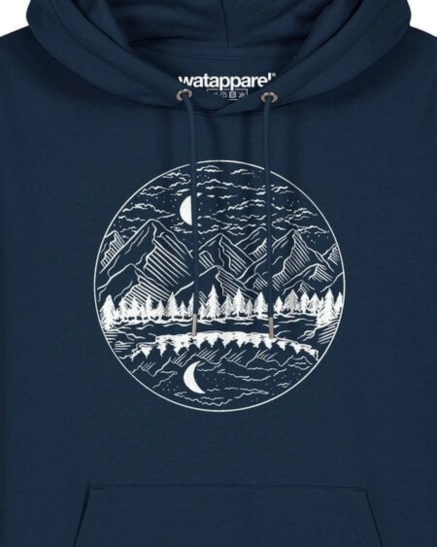 watapparel Hoodie Unisex Mountains by night – Ansicht 3