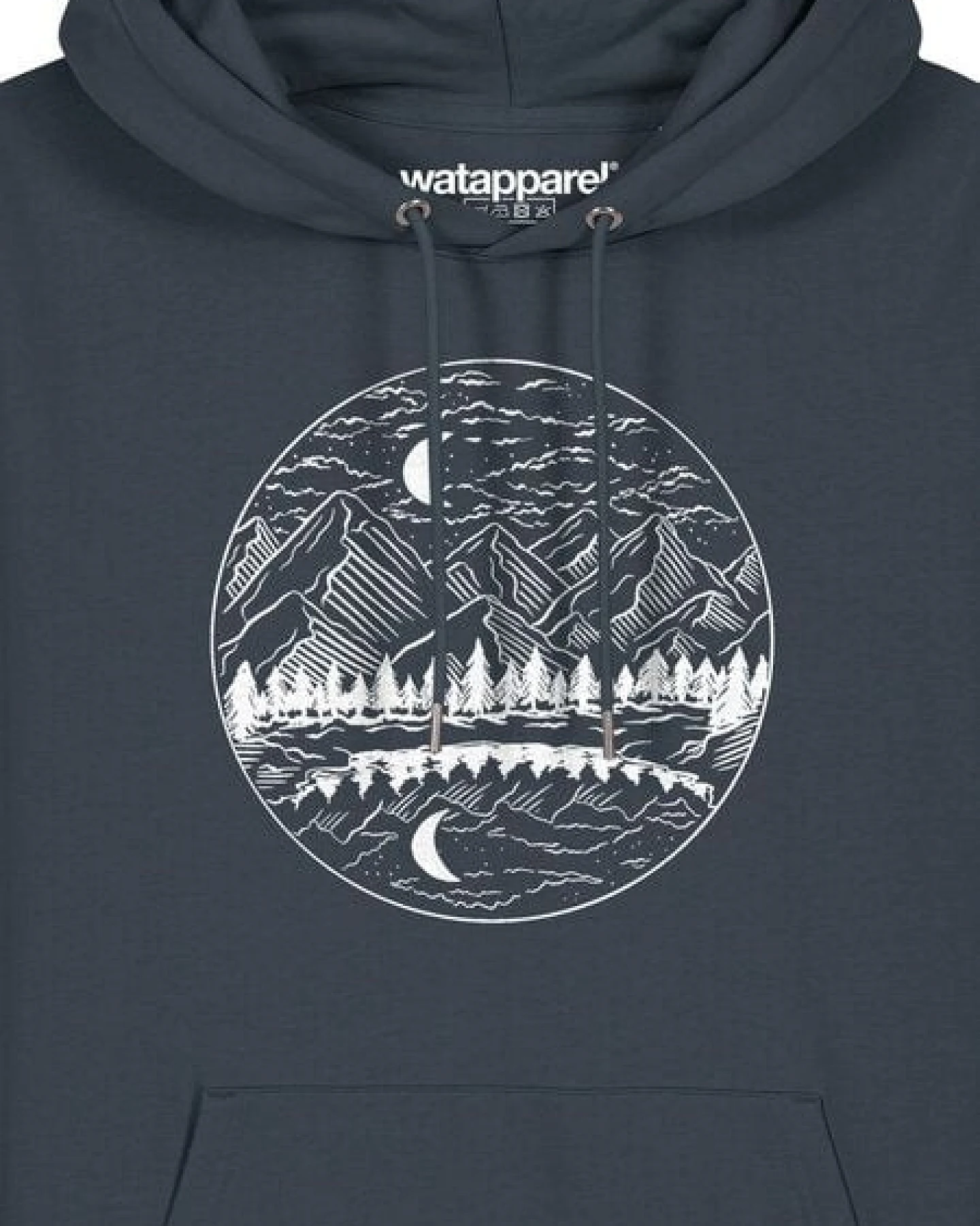 watapparel Hoodie Unisex Mountains by night – Ansicht 3