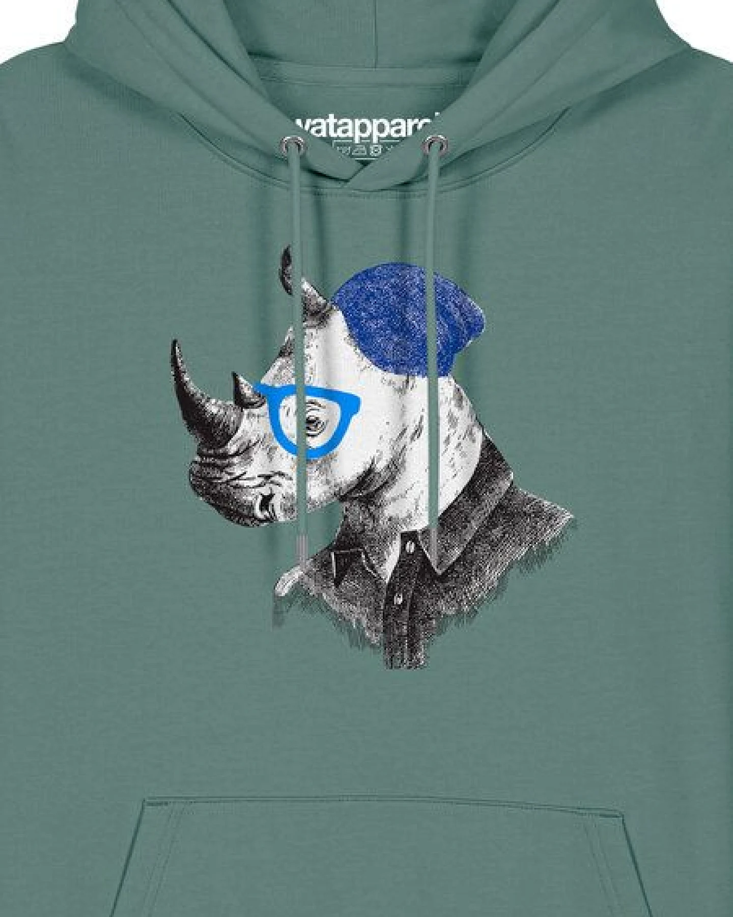 watapparel Hoodie Unisex Nashorn – Ansicht 3