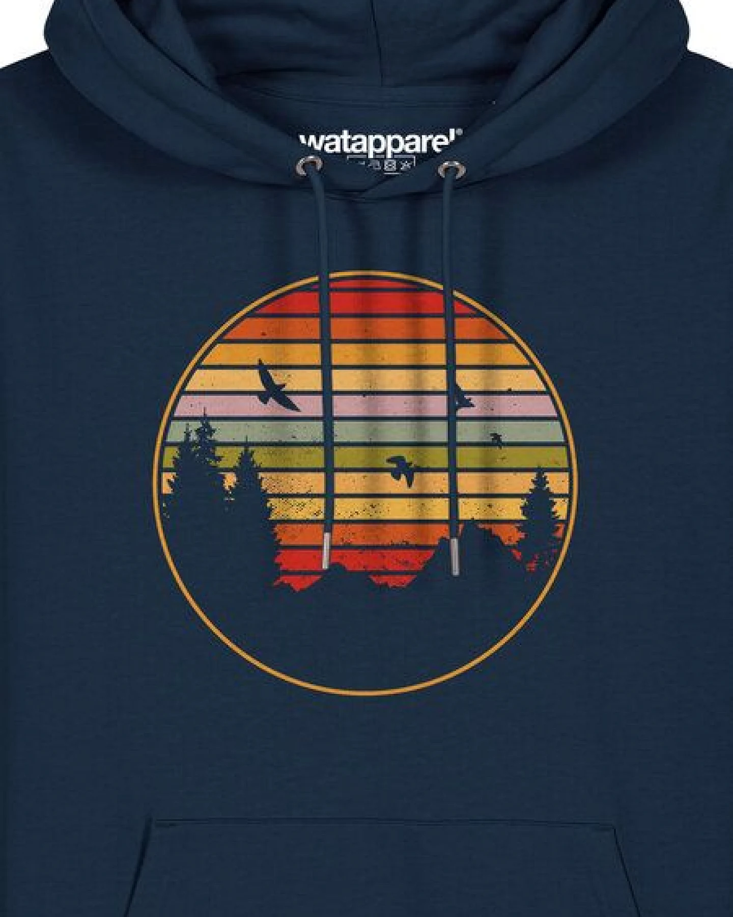 watapparel Hoodie Unisex Sunset Berge & Tannen – Ansicht 3