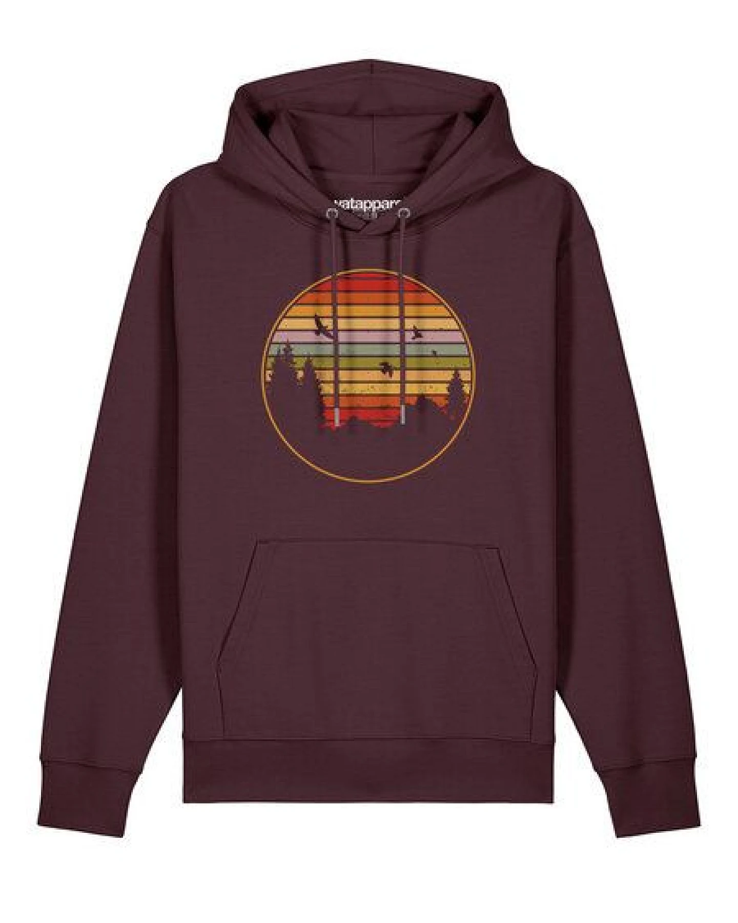 watapparel Hoodie Unisex Sunset Berge & Tannen – Ansicht 2