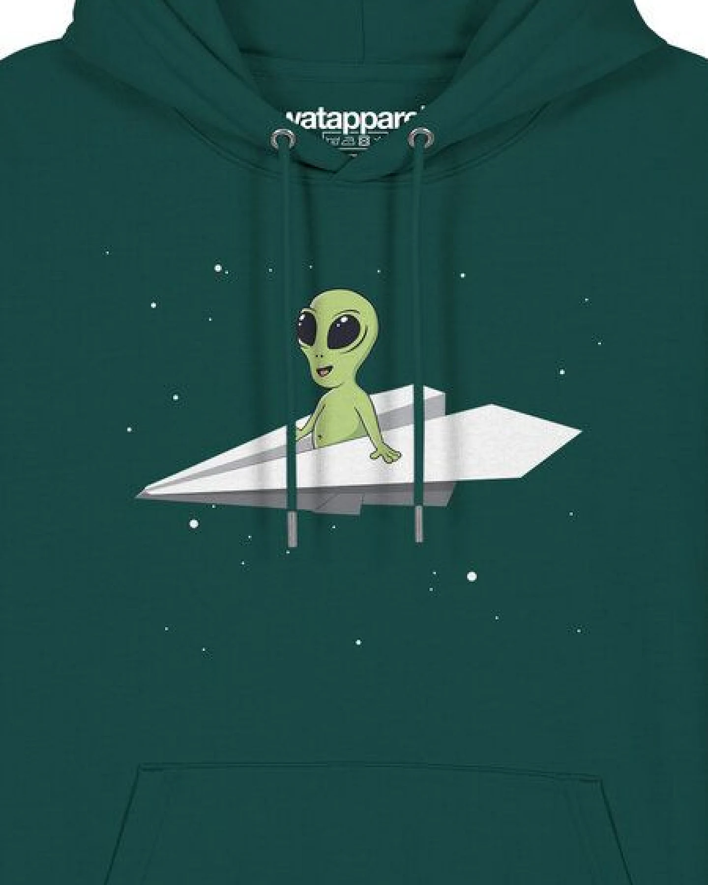 watapparel Hoodie Unisex Alien on a paper plane – Ansicht 3