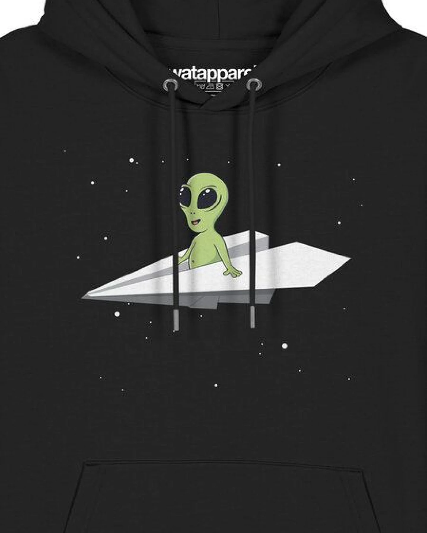 watapparel Hoodie Unisex Alien on a paper plane – Ansicht 3