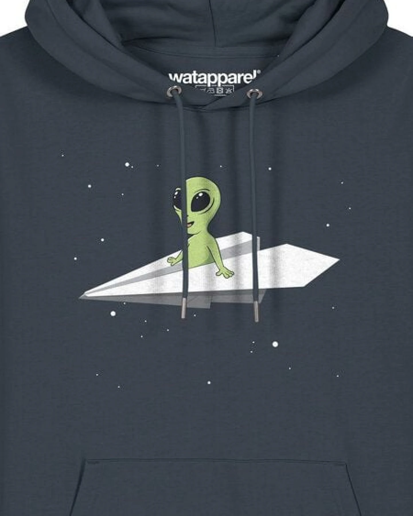 watapparel Hoodie Unisex Alien on a paper plane – Ansicht 3