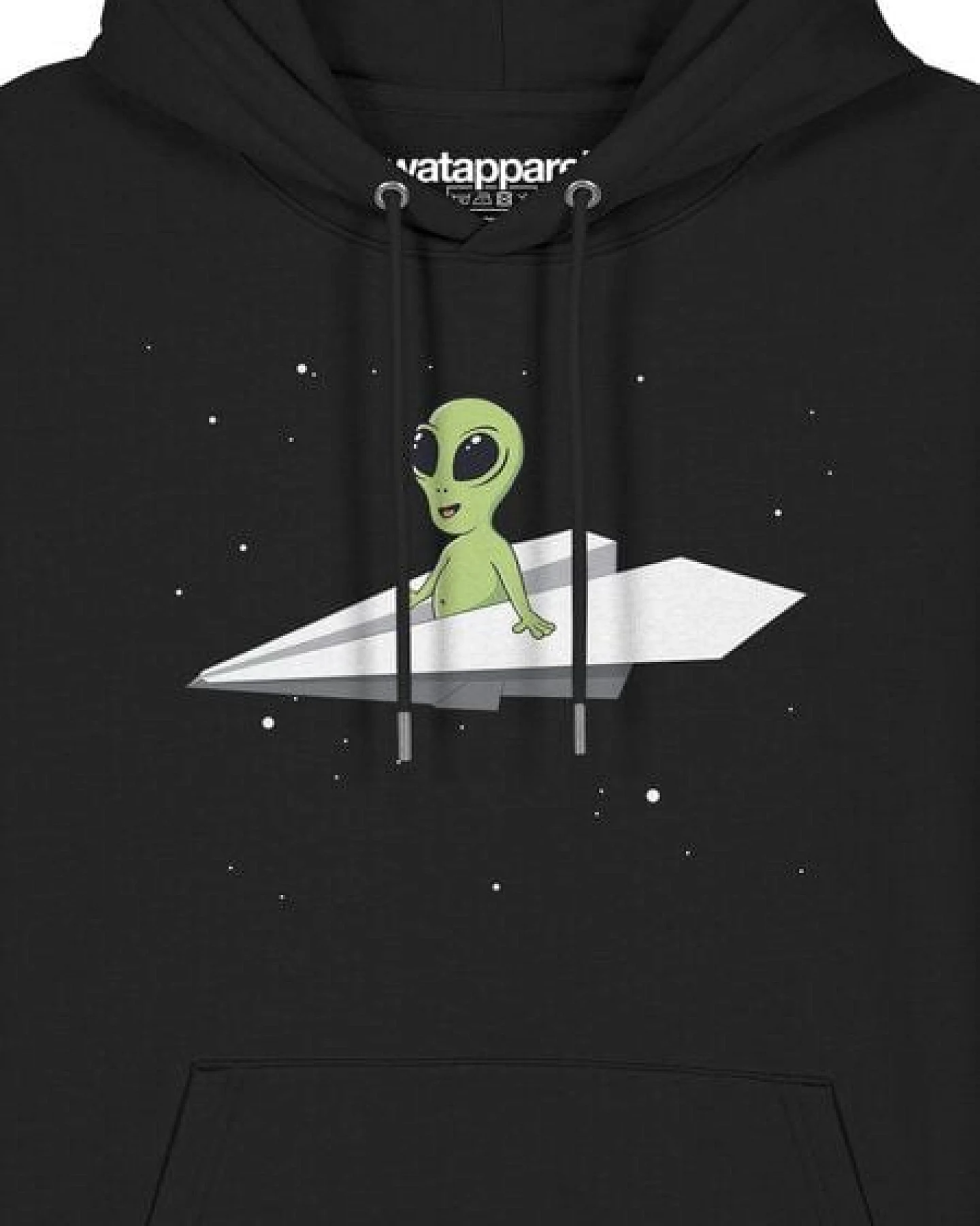 watapparel Hoodie Unisex Alien on a paper plane – Ansicht 3