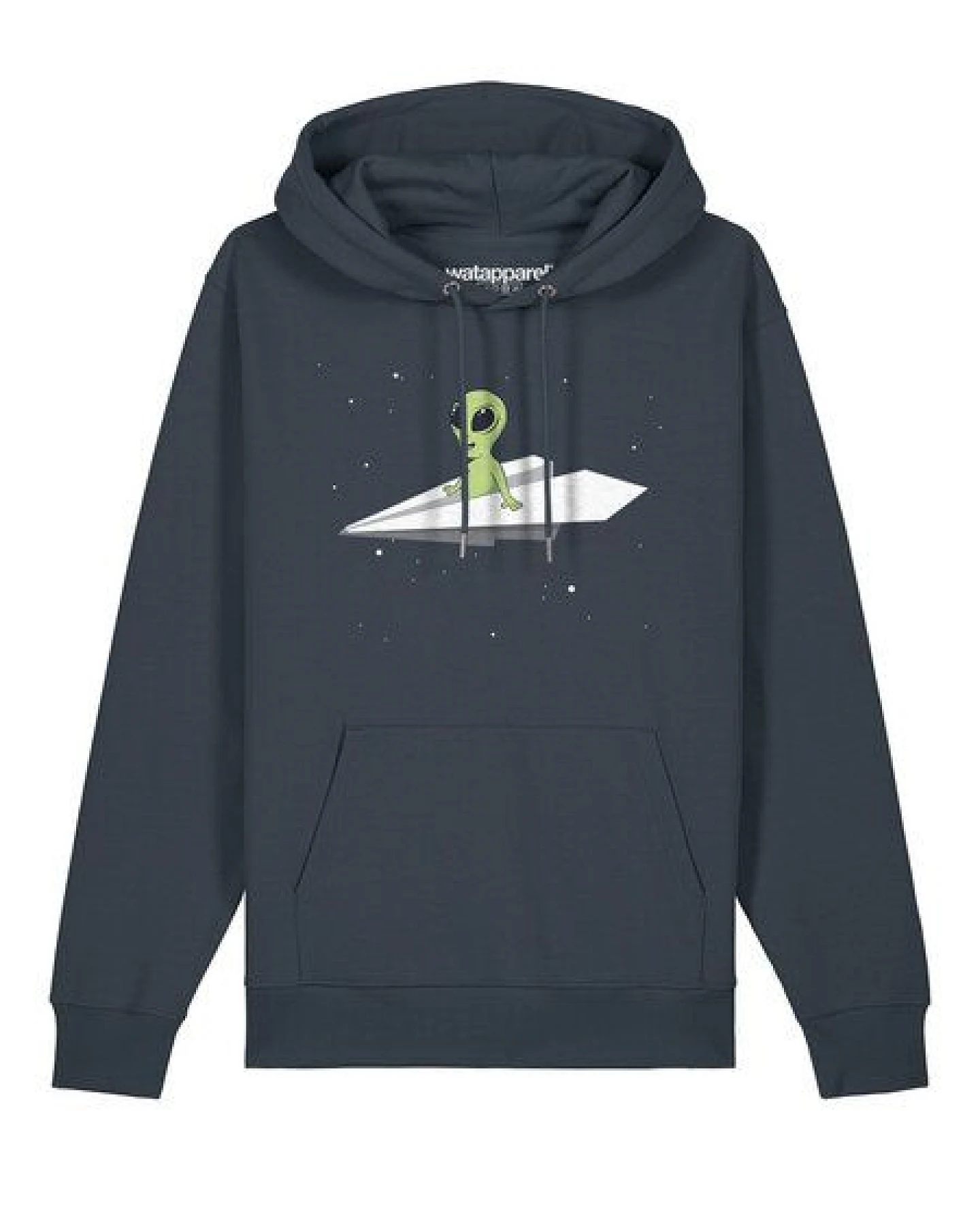 watapparel Hoodie Unisex Alien on a paper plane – Ansicht 2