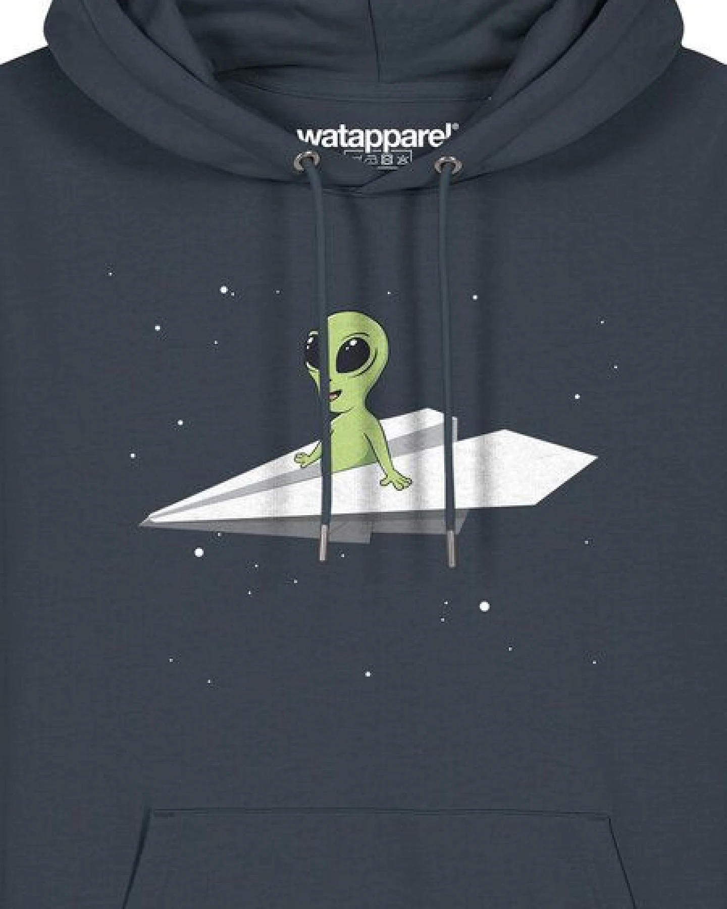 watapparel Hoodie Unisex Alien on a paper plane – Ansicht 3
