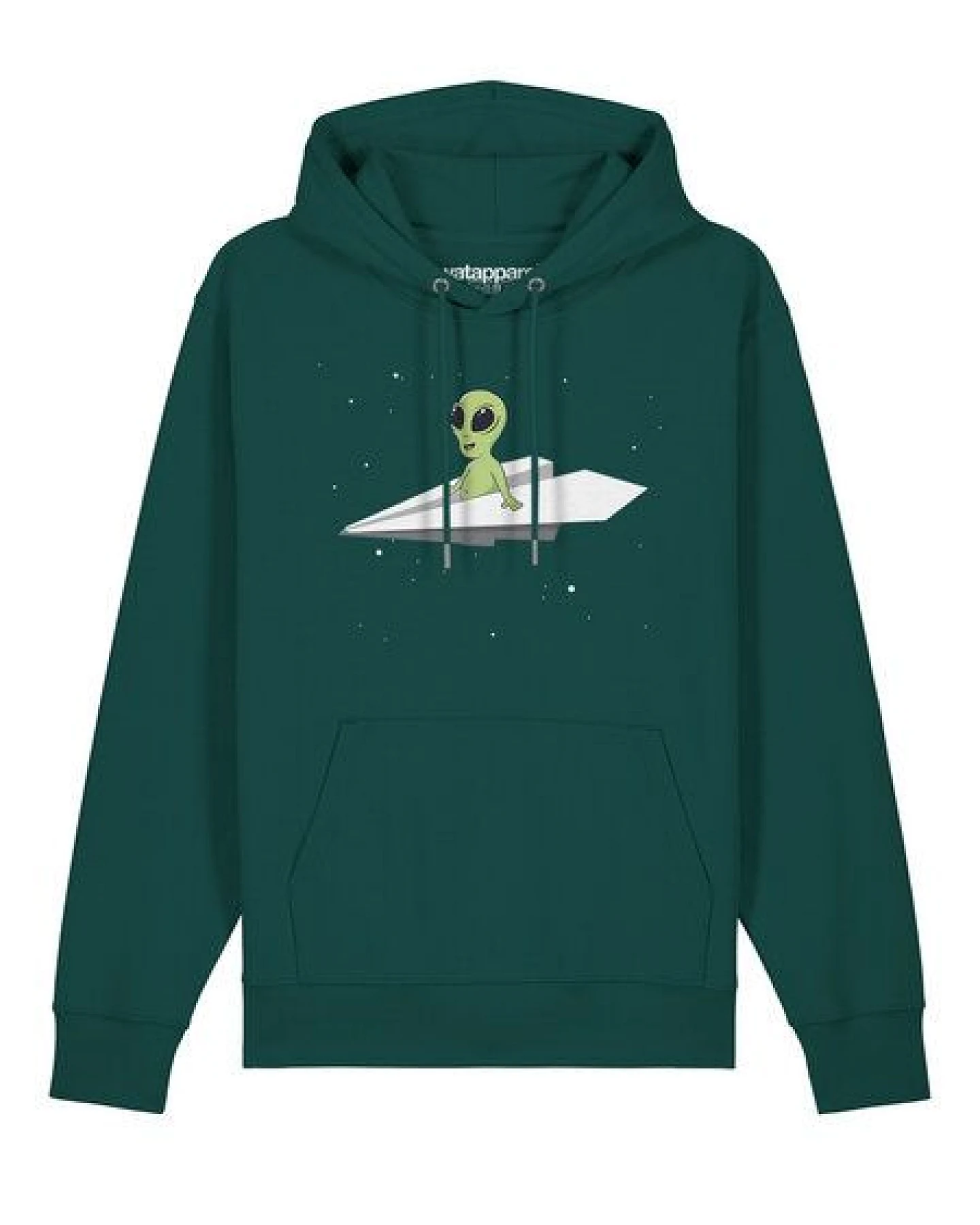 watapparel Hoodie Unisex Alien on a paper plane – Ansicht 2