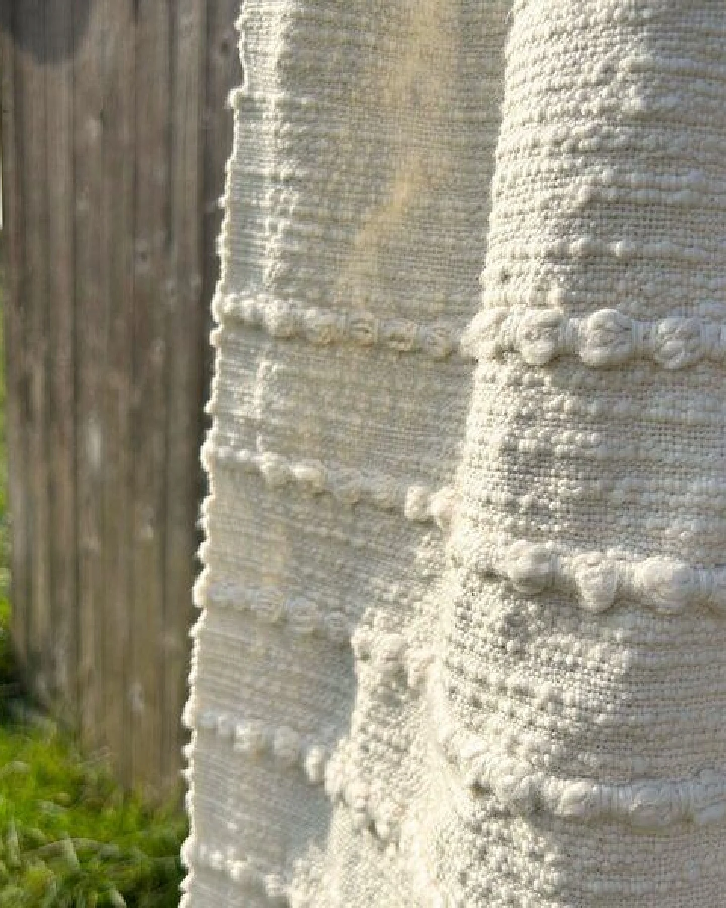 By Native Wolldecke Baray aus 100% Bio-Baumwolle, natur, handgewebt – Ansicht 4