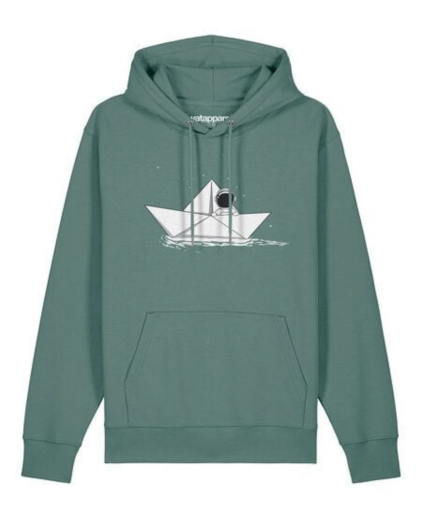 watapparel Hoodie Unisex Astronaut in paper boat – Ansicht 2