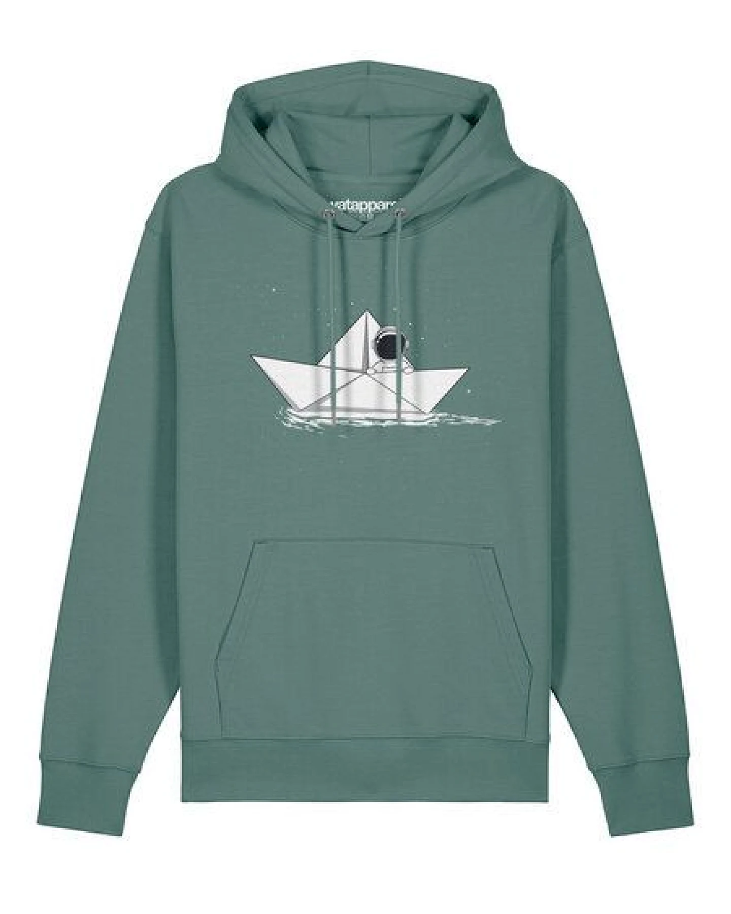 watapparel Hoodie Unisex Astronaut in paper boat – Ansicht 2
