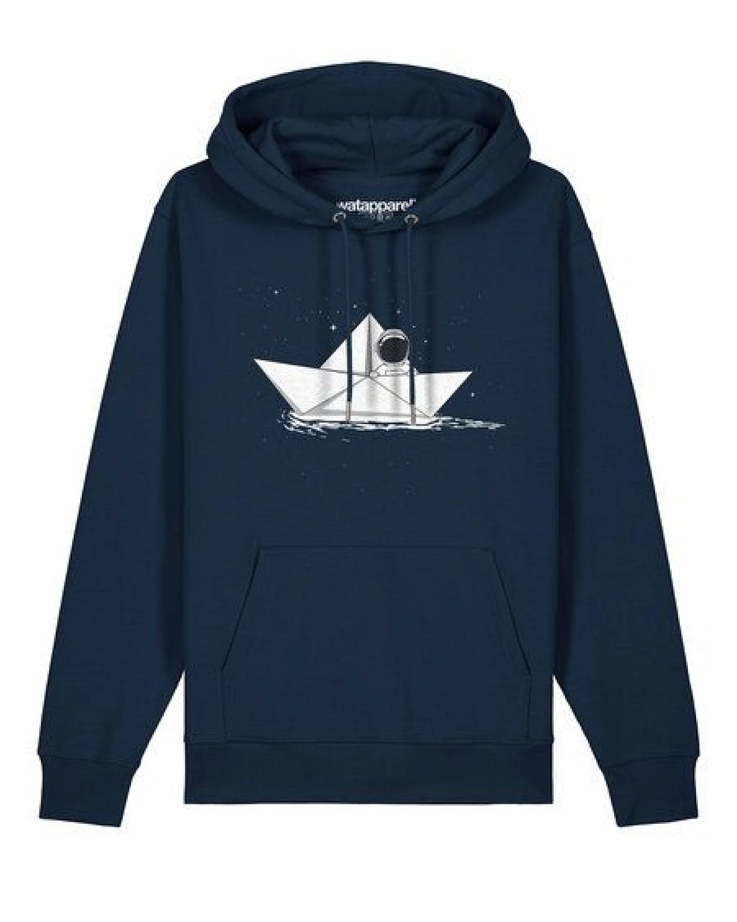 watapparel Hoodie Unisex Astronaut in paper boat – Ansicht 2