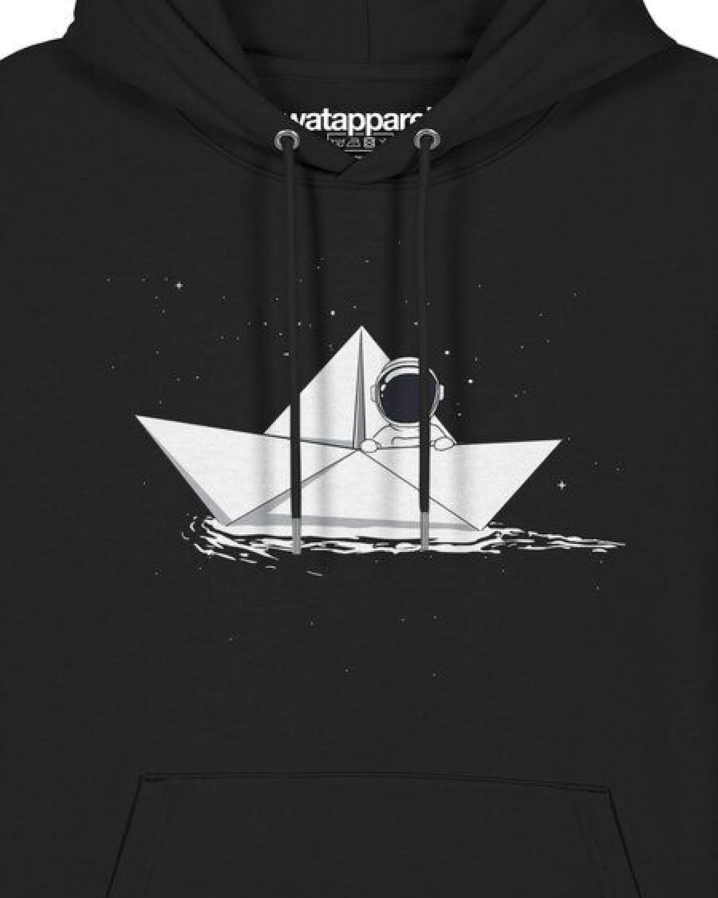 watapparel Hoodie Unisex Astronaut in paper boat – Ansicht 3
