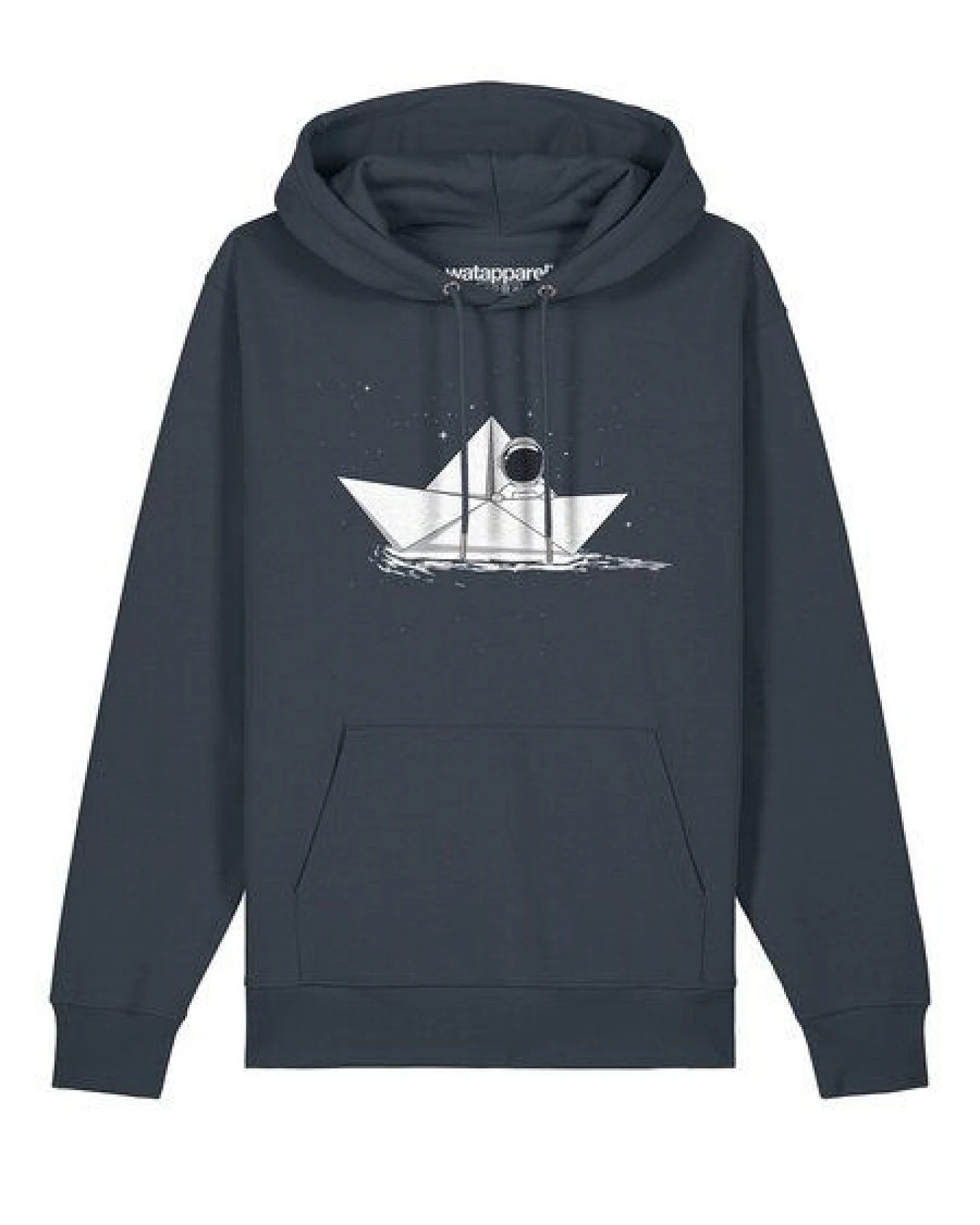 watapparel Hoodie Unisex Astronaut in paper boat – Ansicht 2